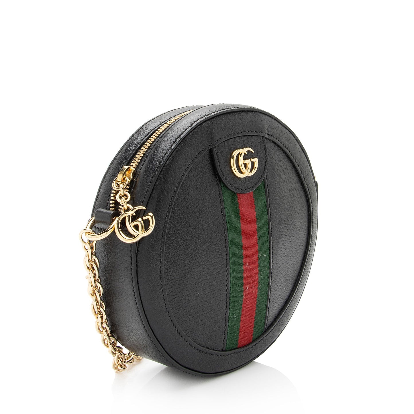 Gucci Ophidia Round SHF-z9TS8F Leather Nylon Black Mini Crossbody Bag