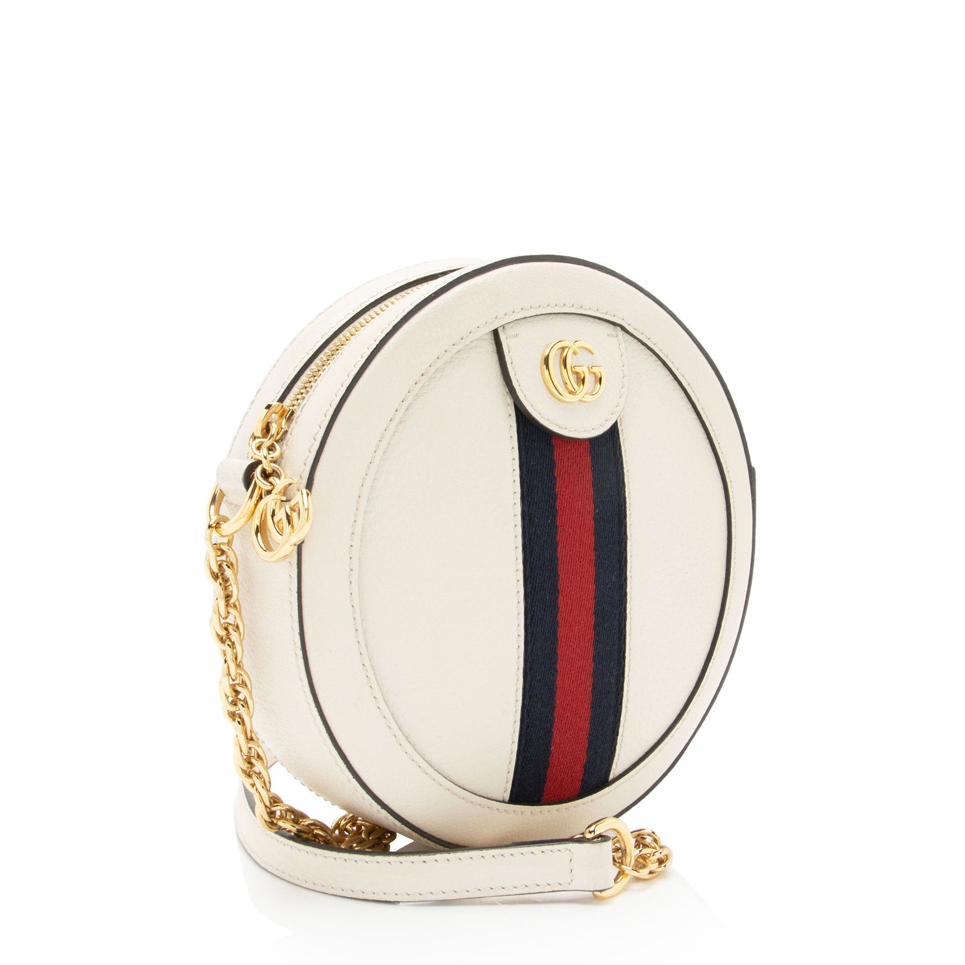 Gucci Ophidia Round SHF-oVpmc0 Leather Nylon White Mini Crossbody Bag