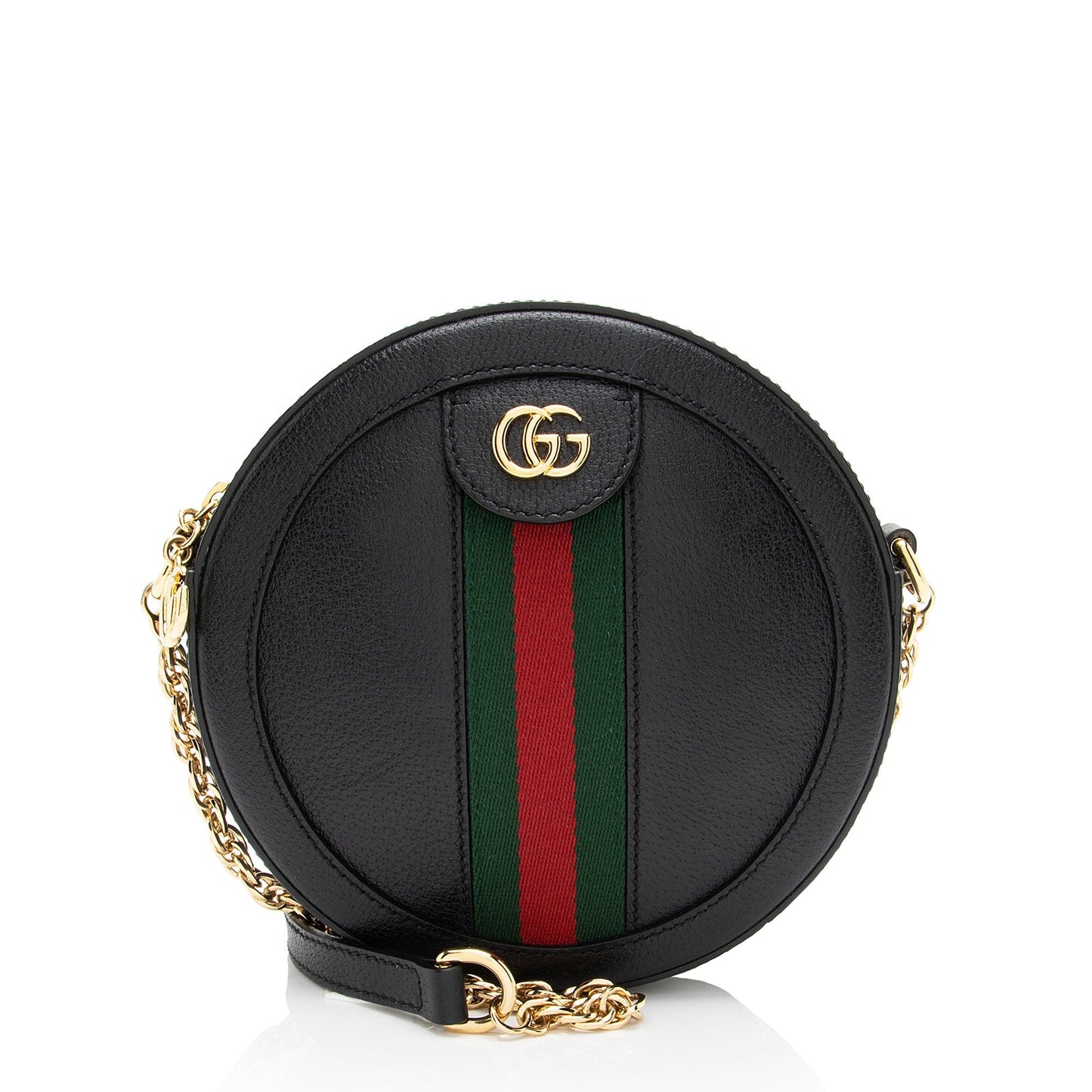 Gucci Ophidia Round SHF-8X1FRs Leather Nylon Black Mini Crossbody Bag
