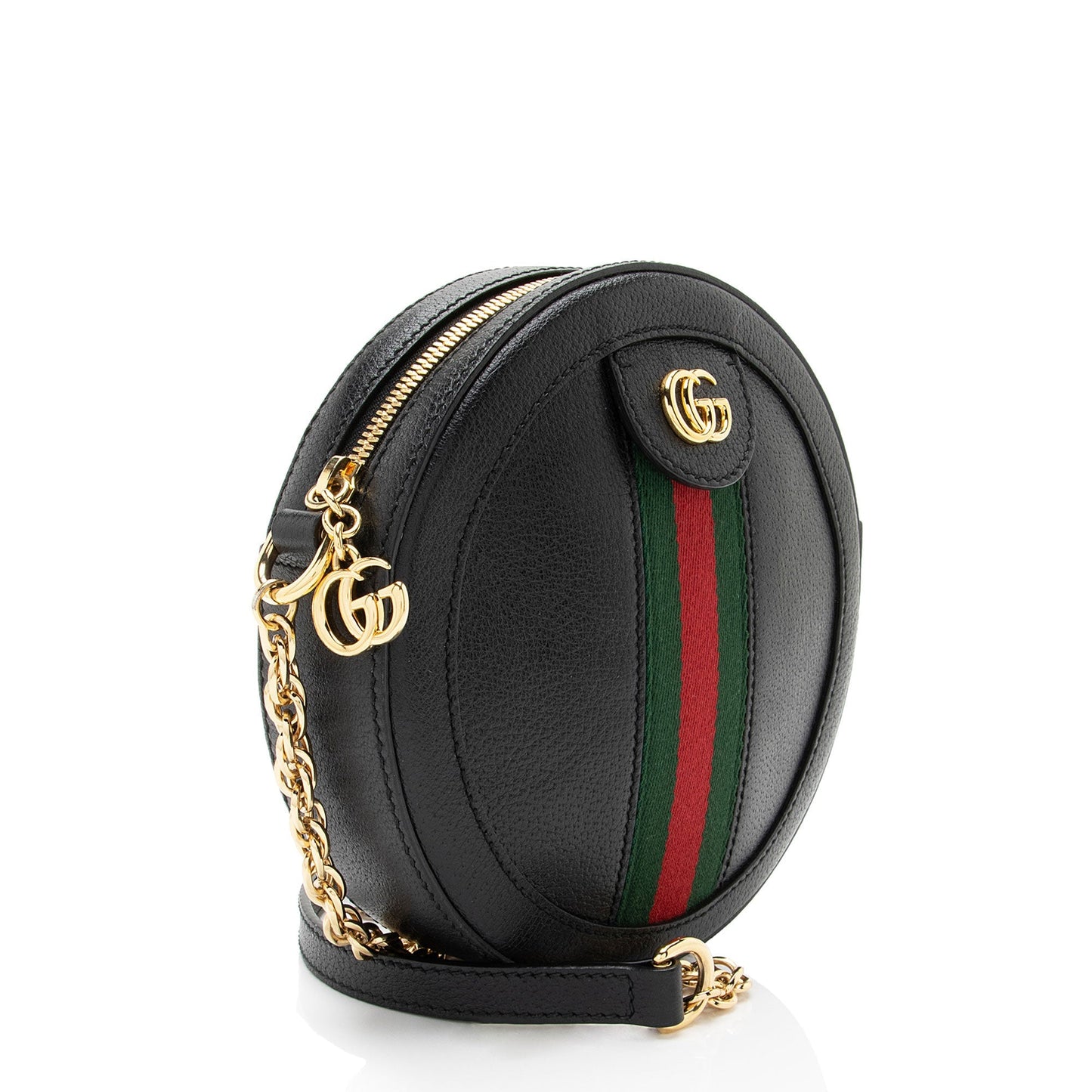 Gucci Ophidia Round SHF-8X1FRs Leather Nylon Black Mini Crossbody Bag
