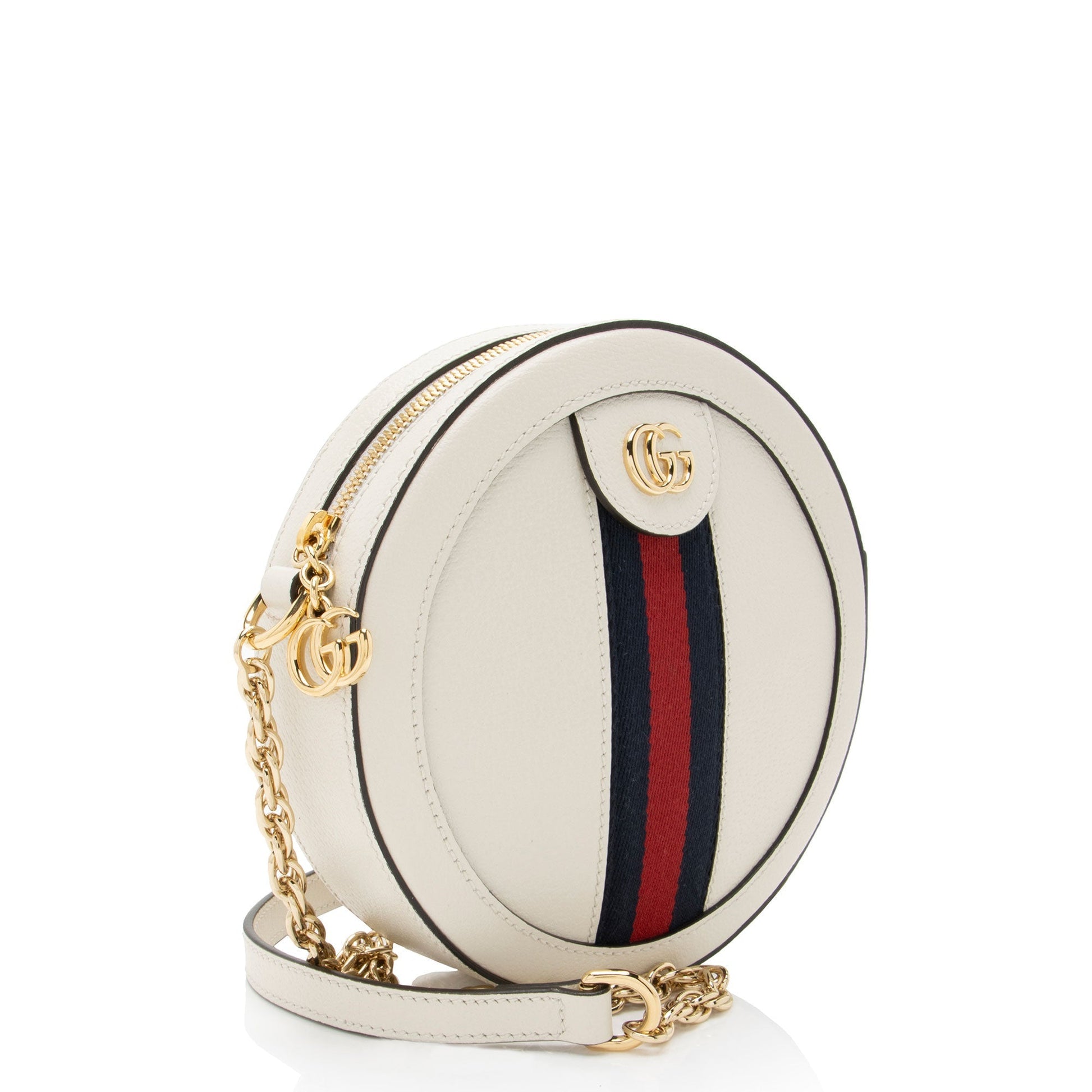 Gucci Ophidia Round Leather Nylon White Mini Crossbody Bag Bag 2