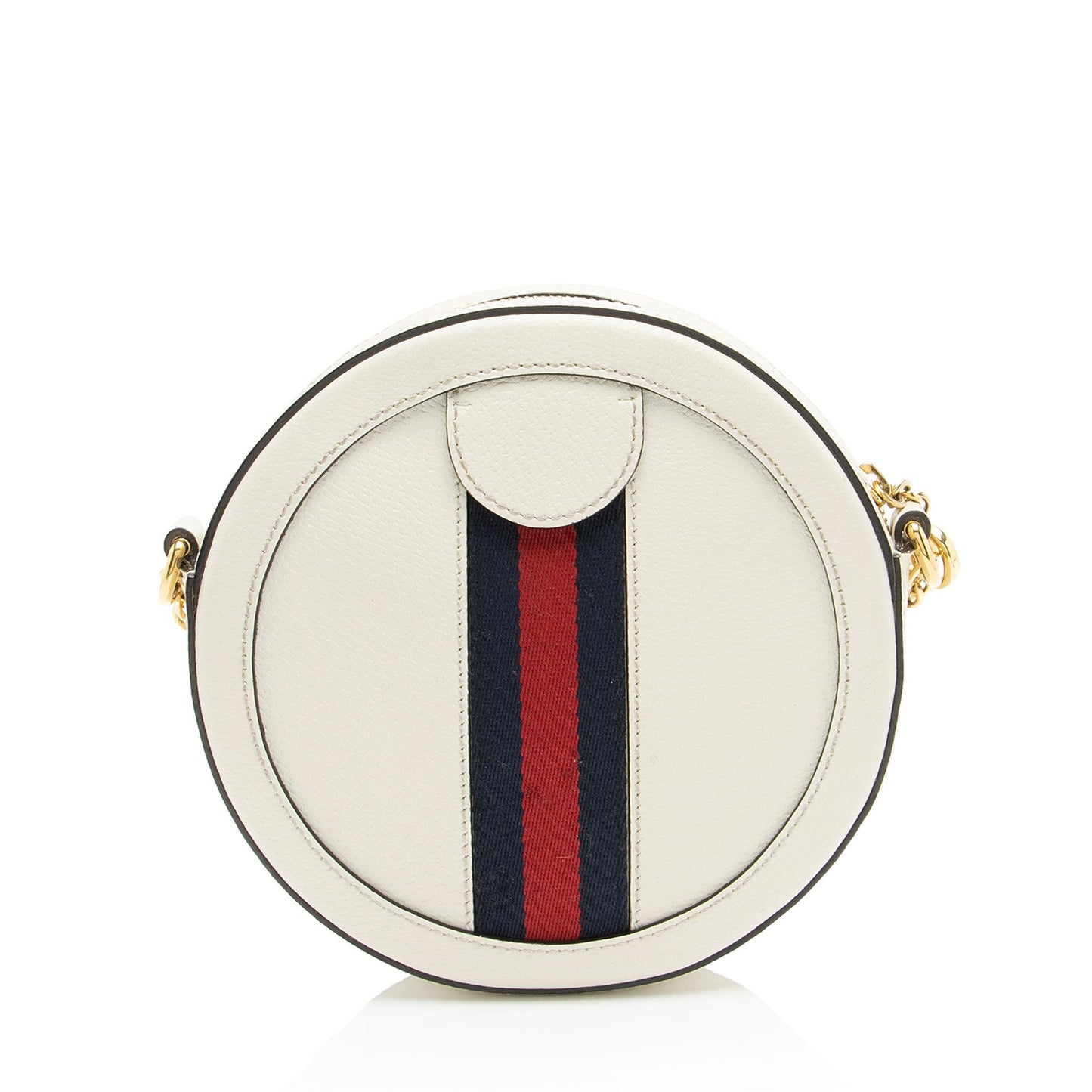 Gucci Ophidia Round Leather Nylon White Mini Crossbody Bag