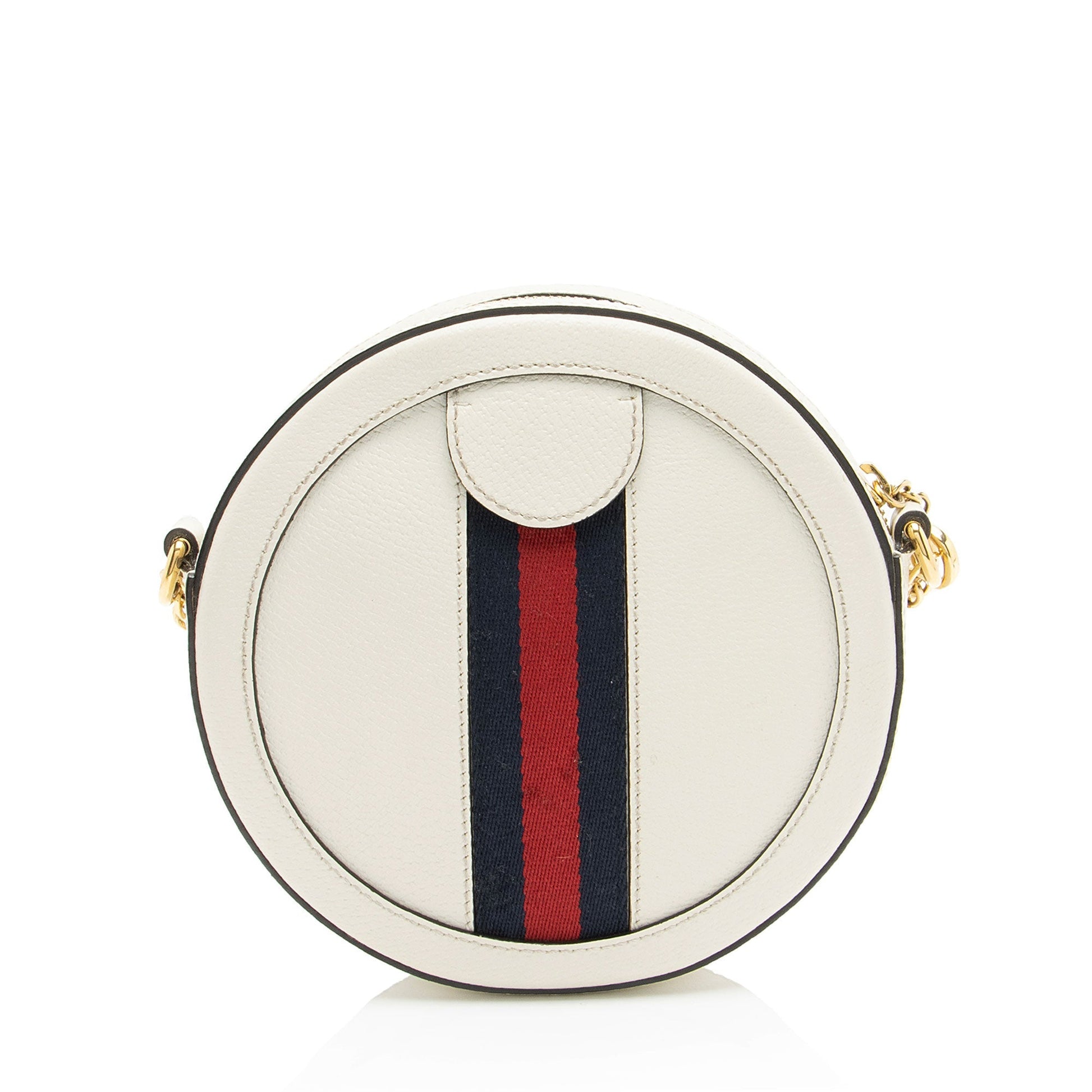 Gucci Ophidia Round Leather Nylon White Mini Crossbody Bag