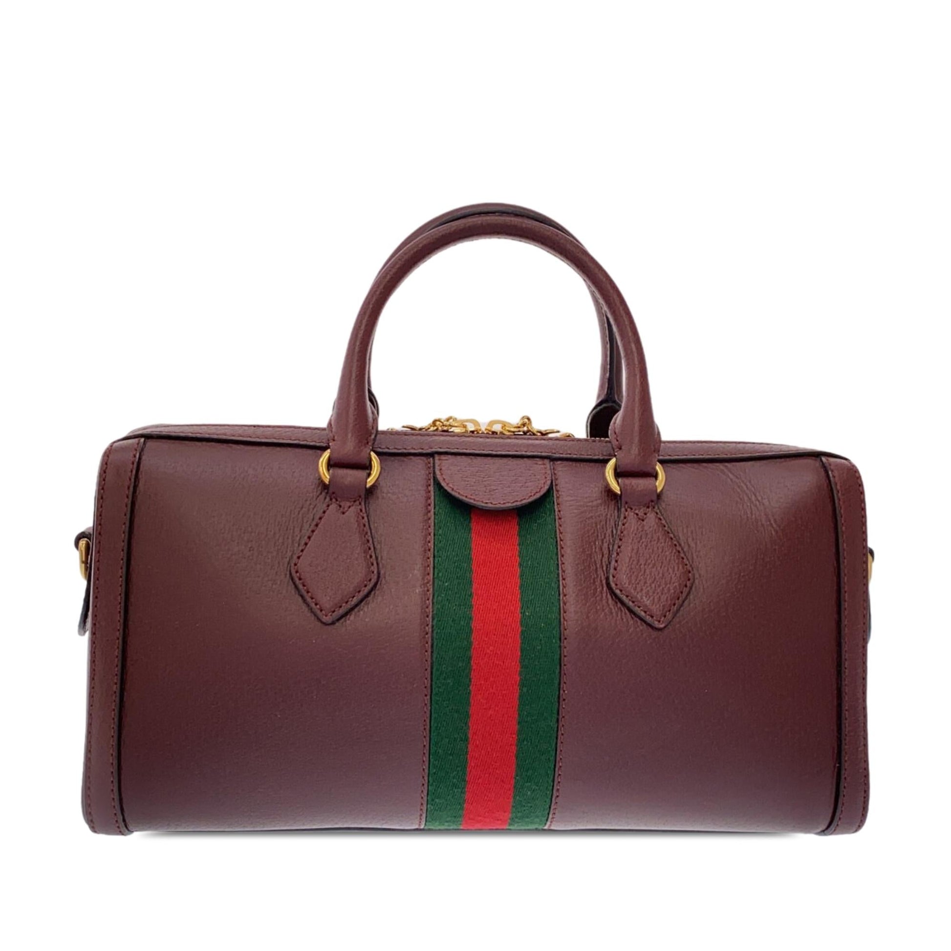 Gucci Ophidia SHG-aCd0wj Leather Calf Red Satchel Bag