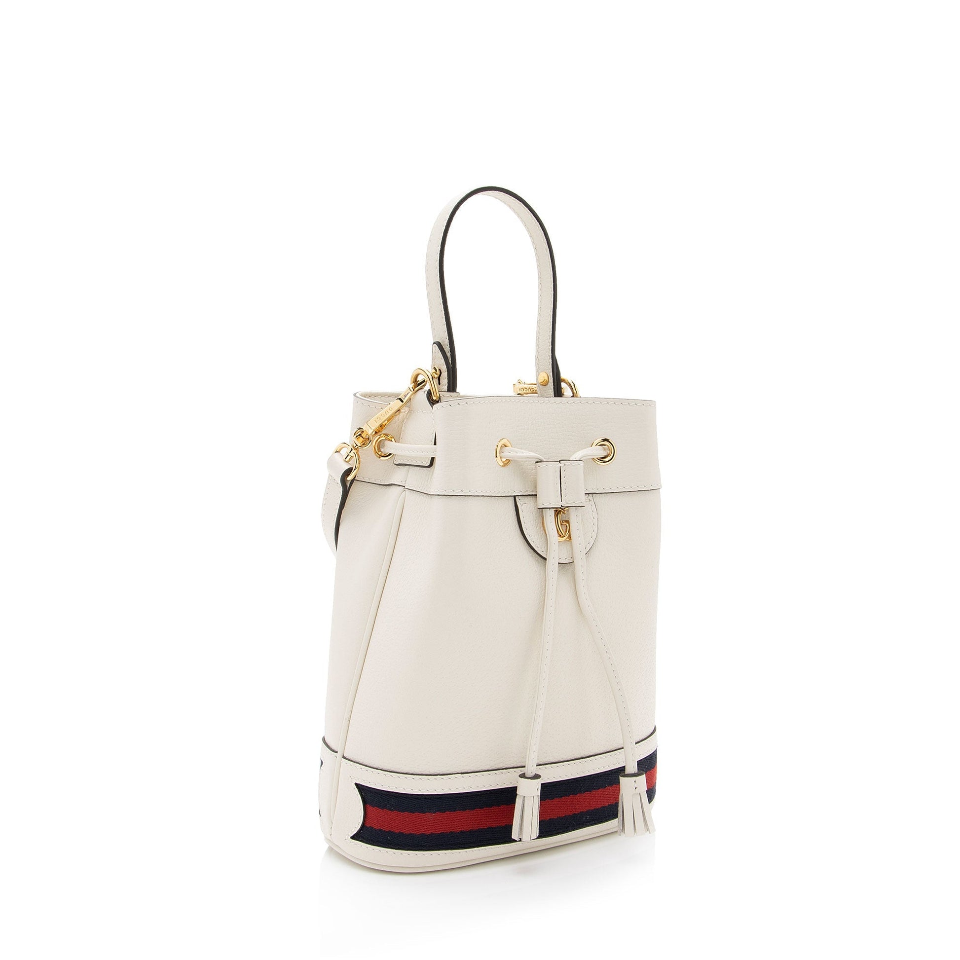 Gucci Ophidia Bucket SHF-r8Bhtv Leather Nylon White Small Crossbody Bag