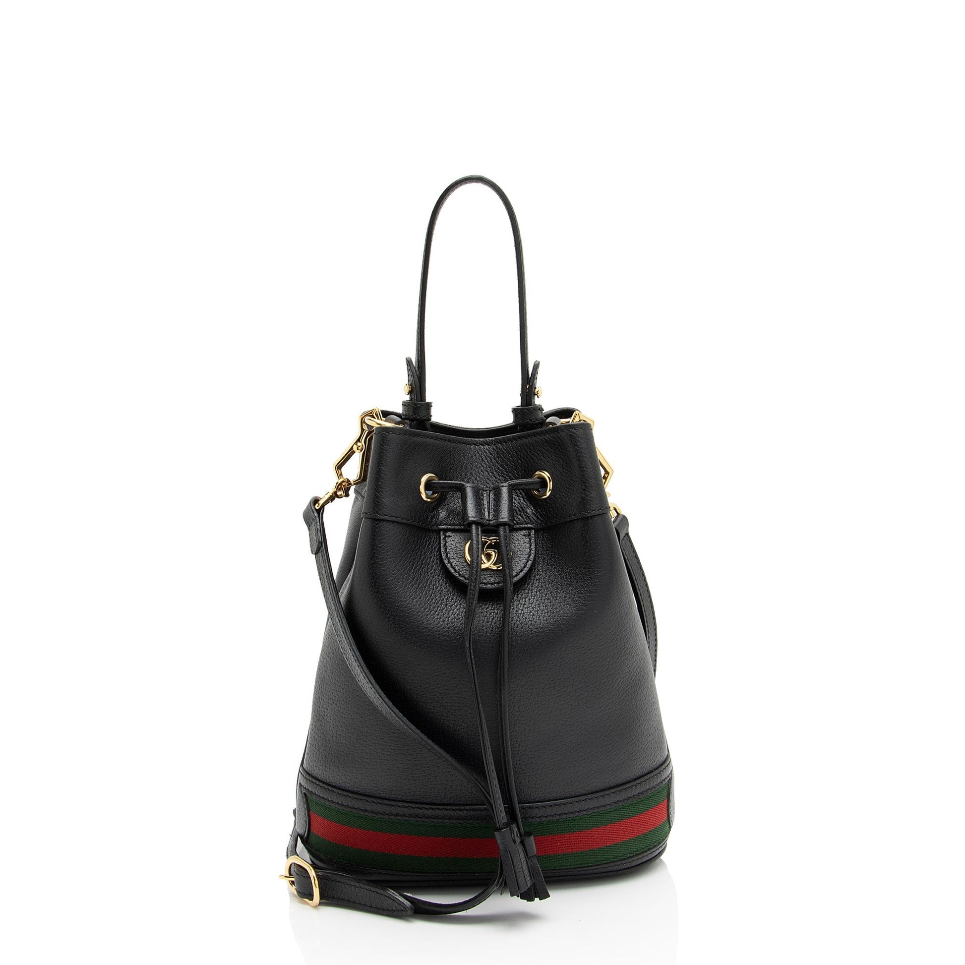 Gucci Ophidia Bucket SHF-xMZSzx Leather Nylon Black Small Shoulder Bag