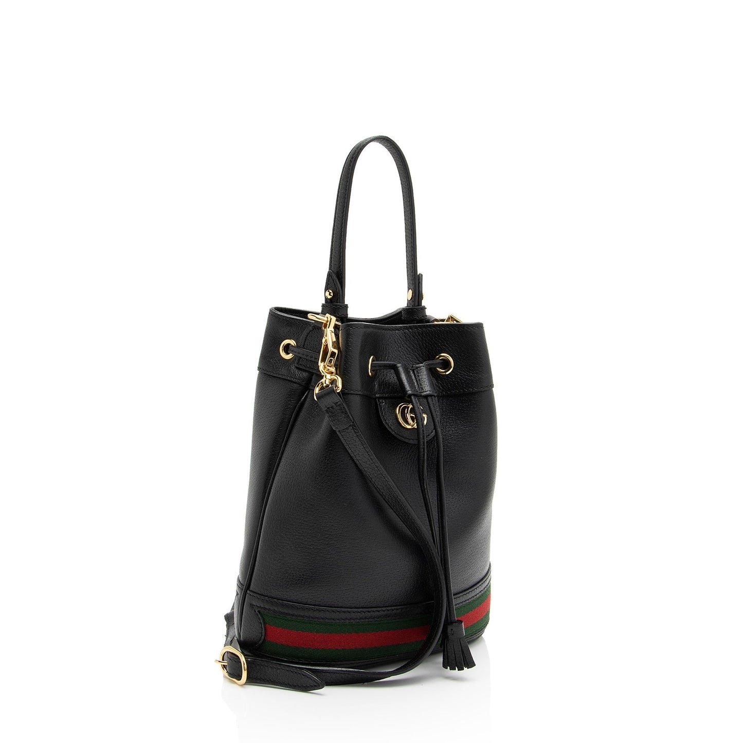 Gucci Ophidia Bucket SHF-xMZSzx Leather Nylon Black Small Shoulder Bag
