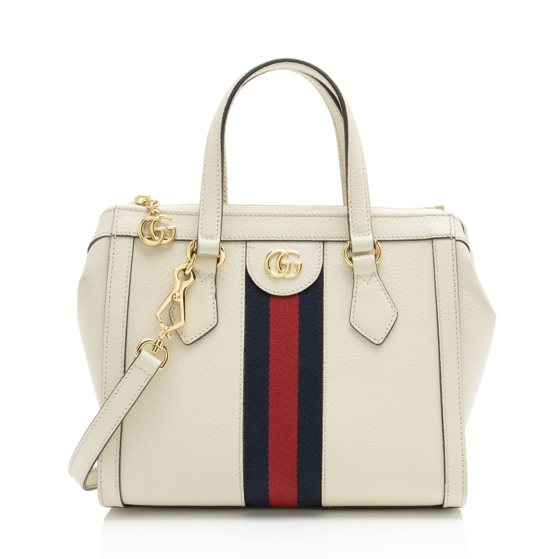 Gucci Ophidia Leather Nylon White Small Tote Bag