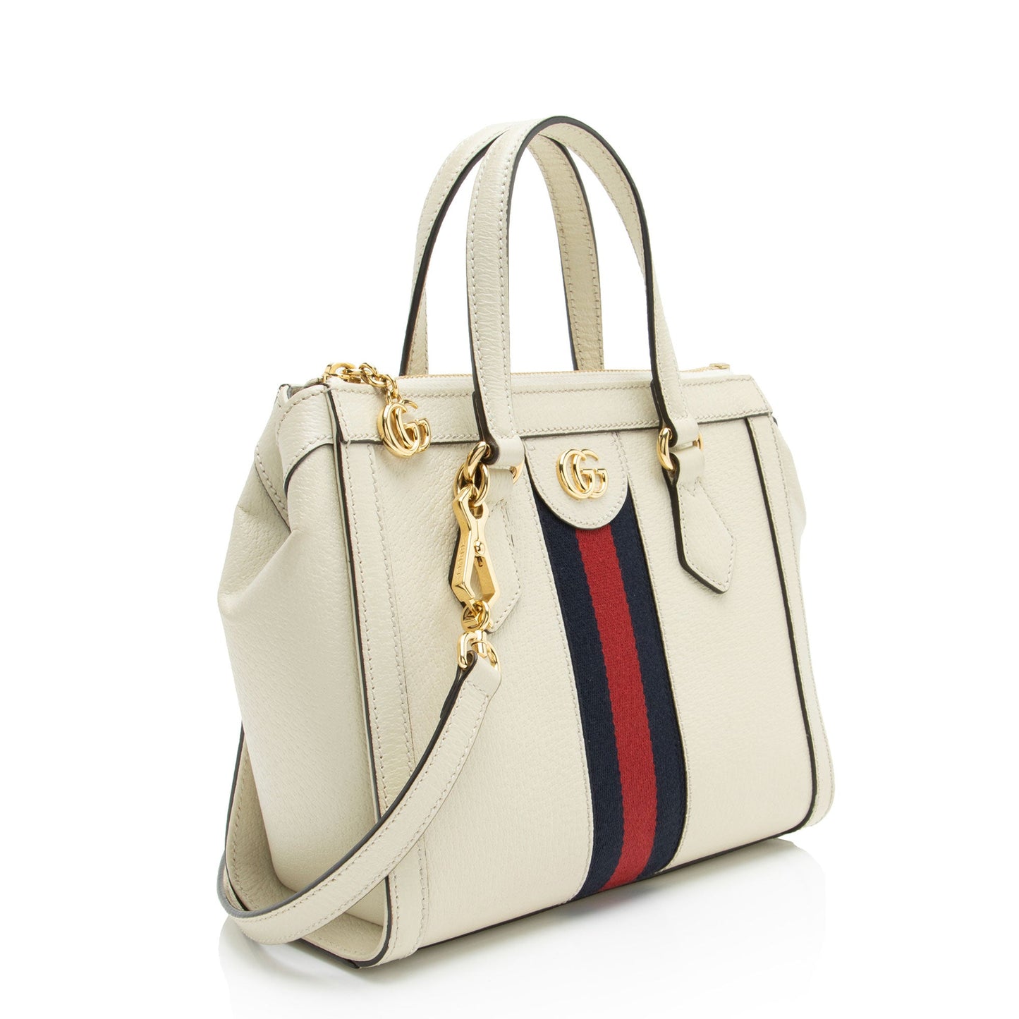 Gucci Ophidia Leather Nylon White Small Tote Bag