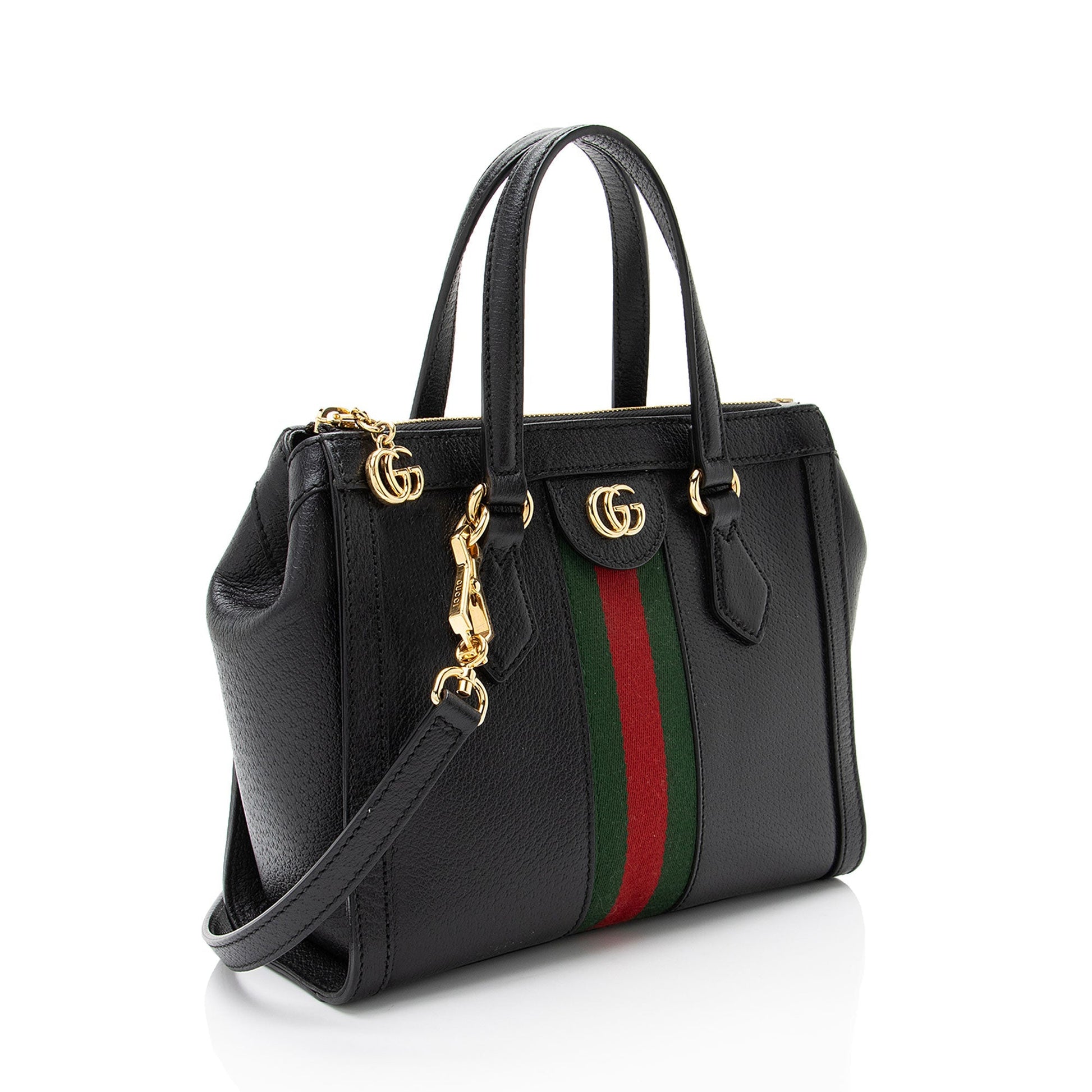 Gucci Ophidia Leather Nylon Black Small Tote Bag