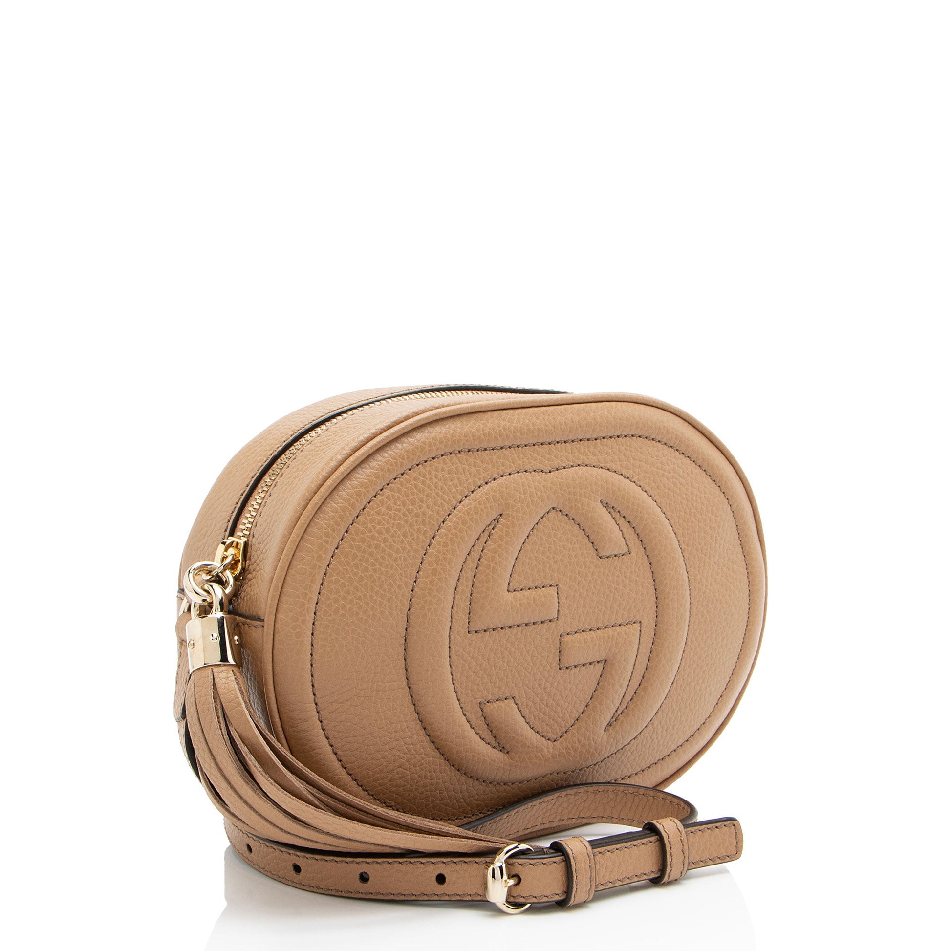 Gucci Oval Soho Disco Leather Beige Crossbody Bag