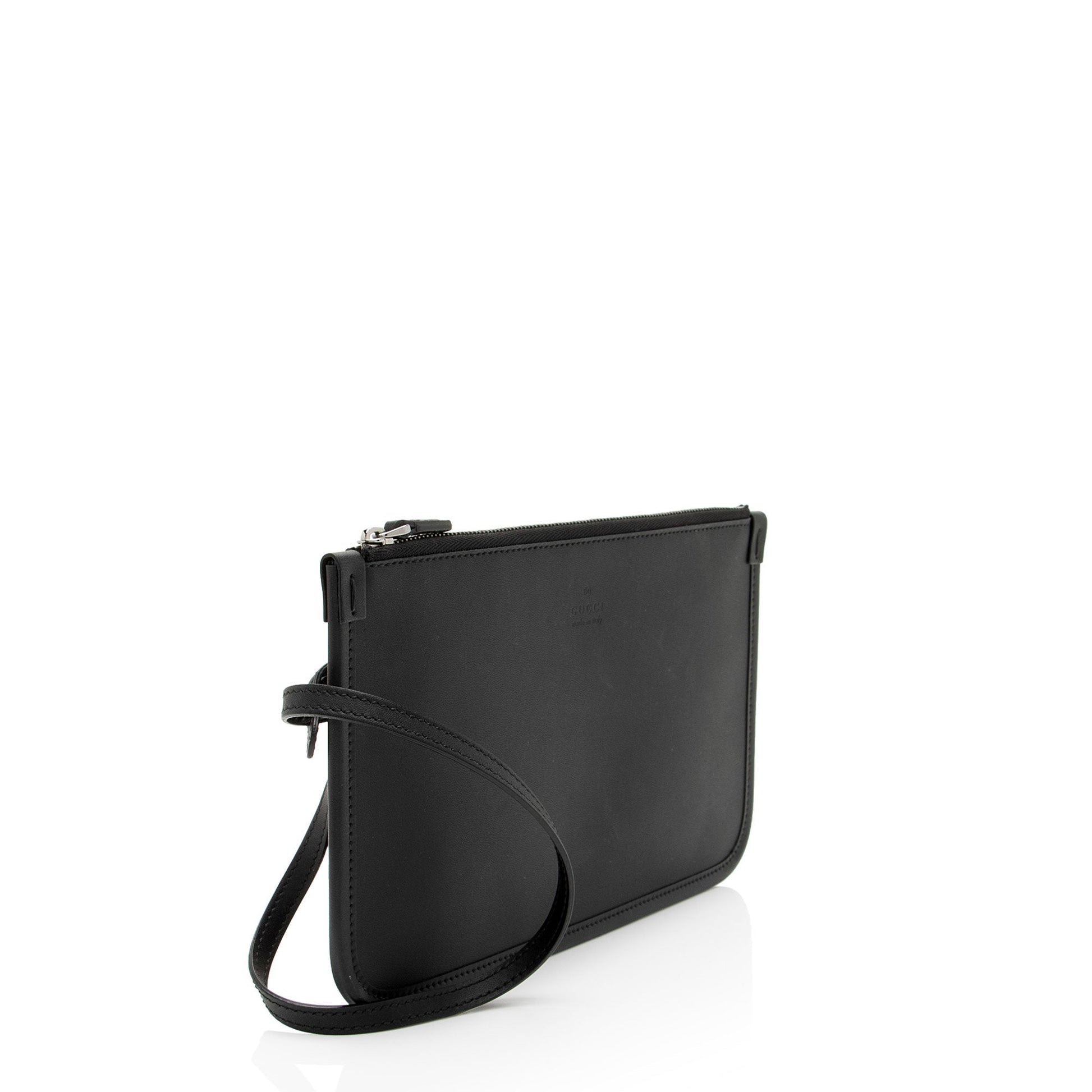 Gucci Pochette Leather Black Clutch Bag