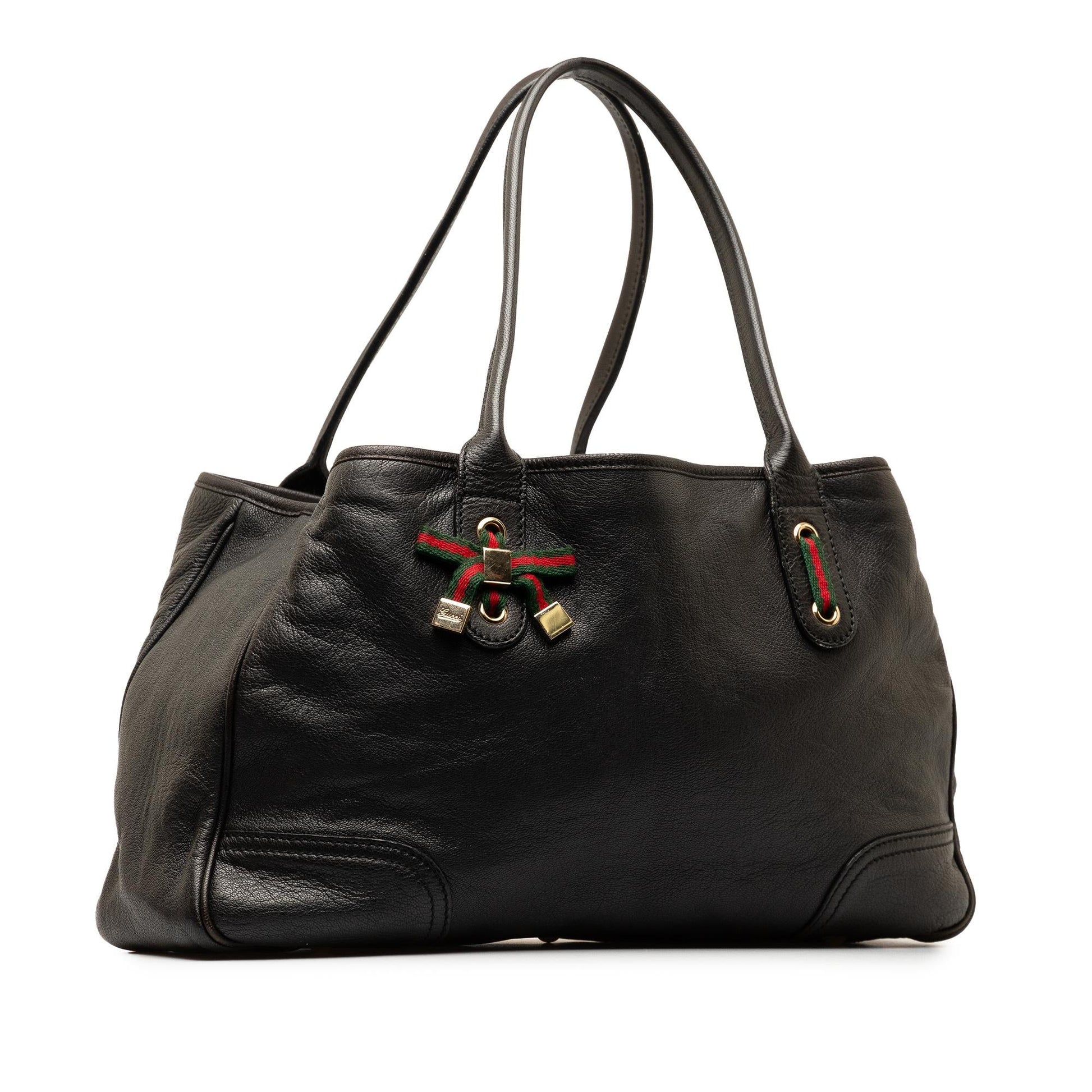 Gucci Princy SHG-O9BrQn Leather Calf Black Tote Bag