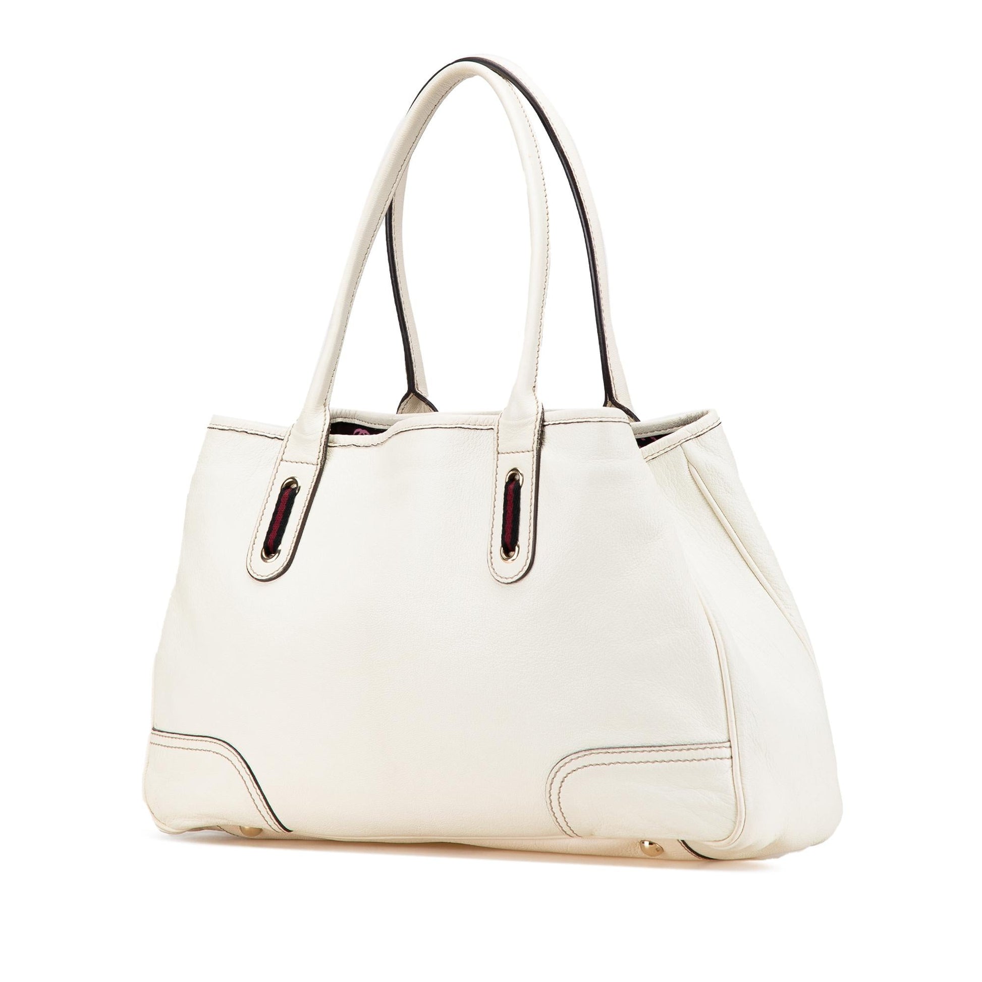 Gucci Princy Leather Calf White Tote Bag