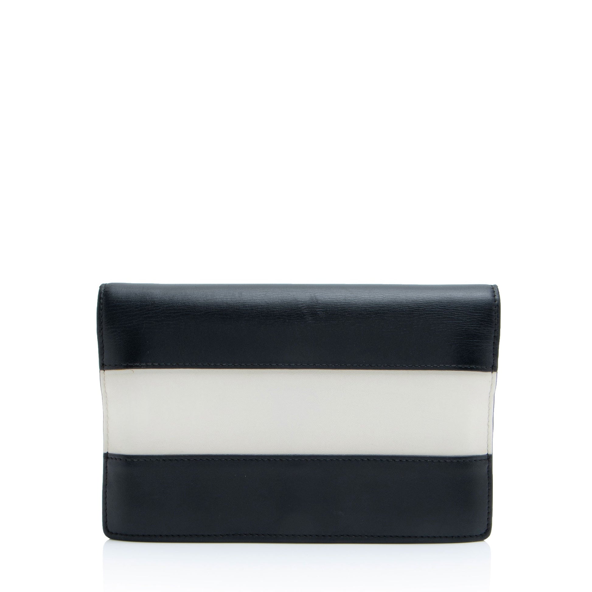 Gucci Queen Margaret Wallet on Leather Black White Chain Crossbody Bag