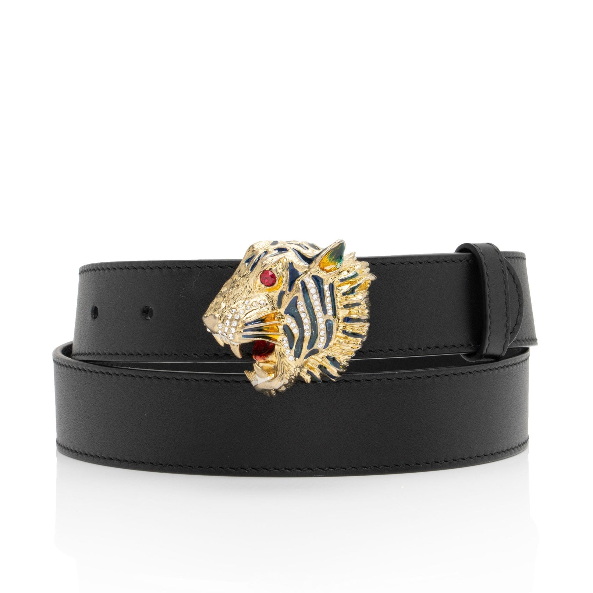 Gucci Rajah Belt - Size 34 Leather Black Accessory