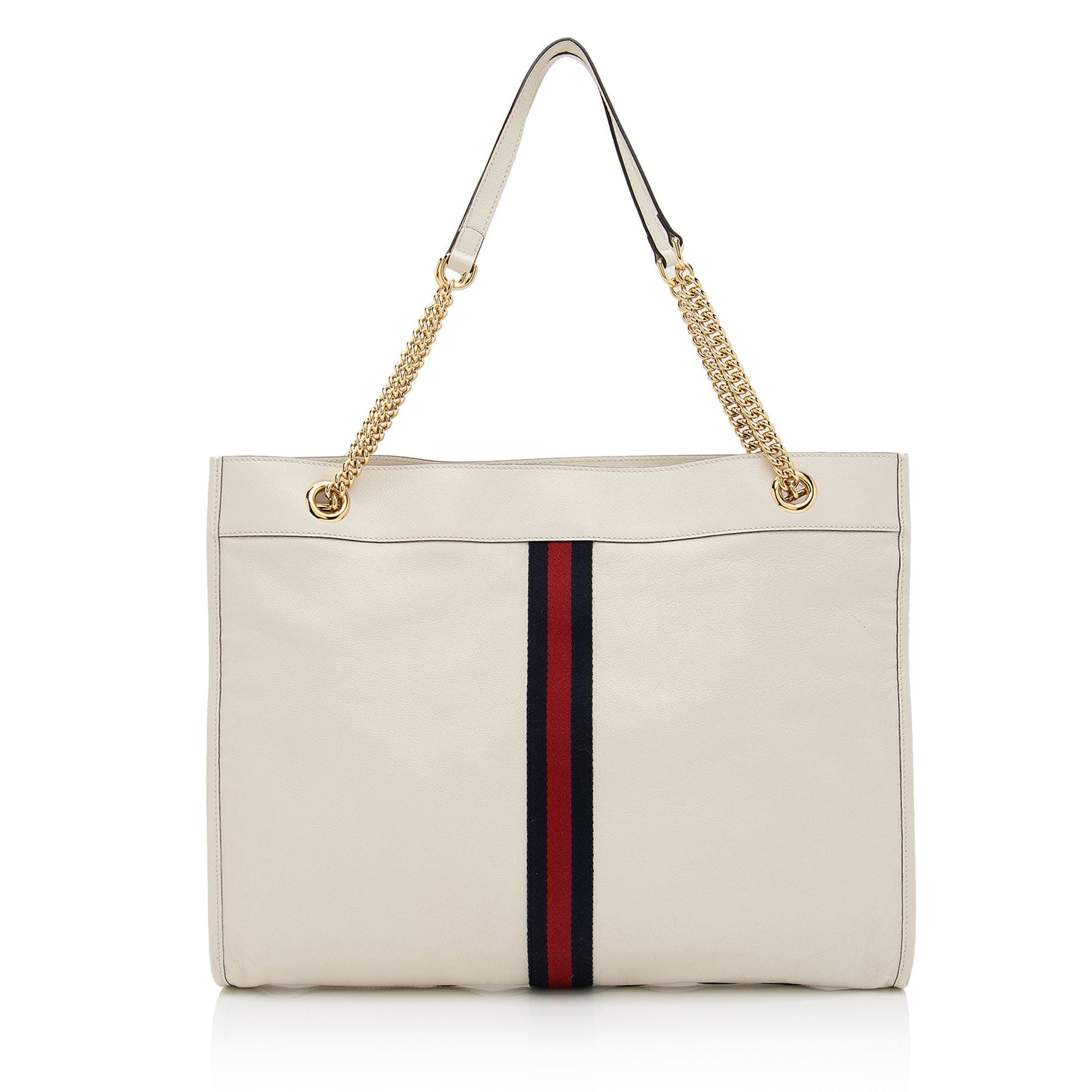 Gucci Rajah SHF-cFWNwM Leather Nylon White Large Tote Bag