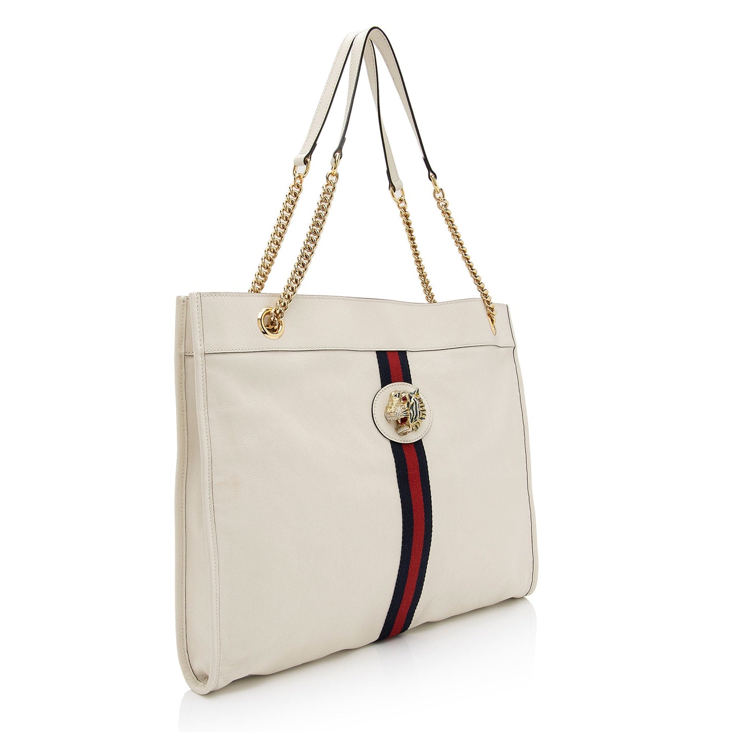 Gucci Rajah SHF-cFWNwM Leather Nylon White Large Tote Bag