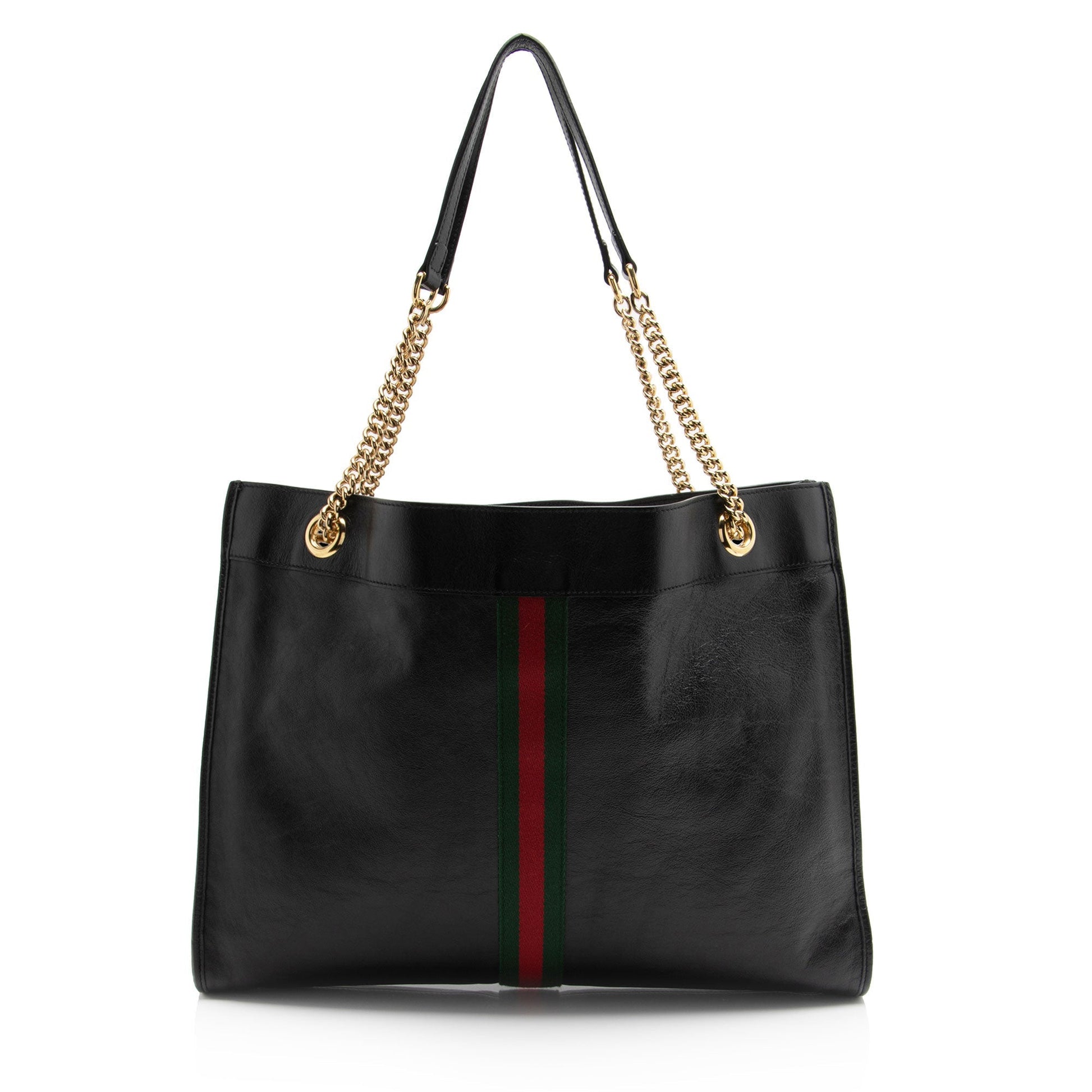 Gucci Rajah SHF-mZ5Dai Leather Nylon Black Large Shoulder Bag