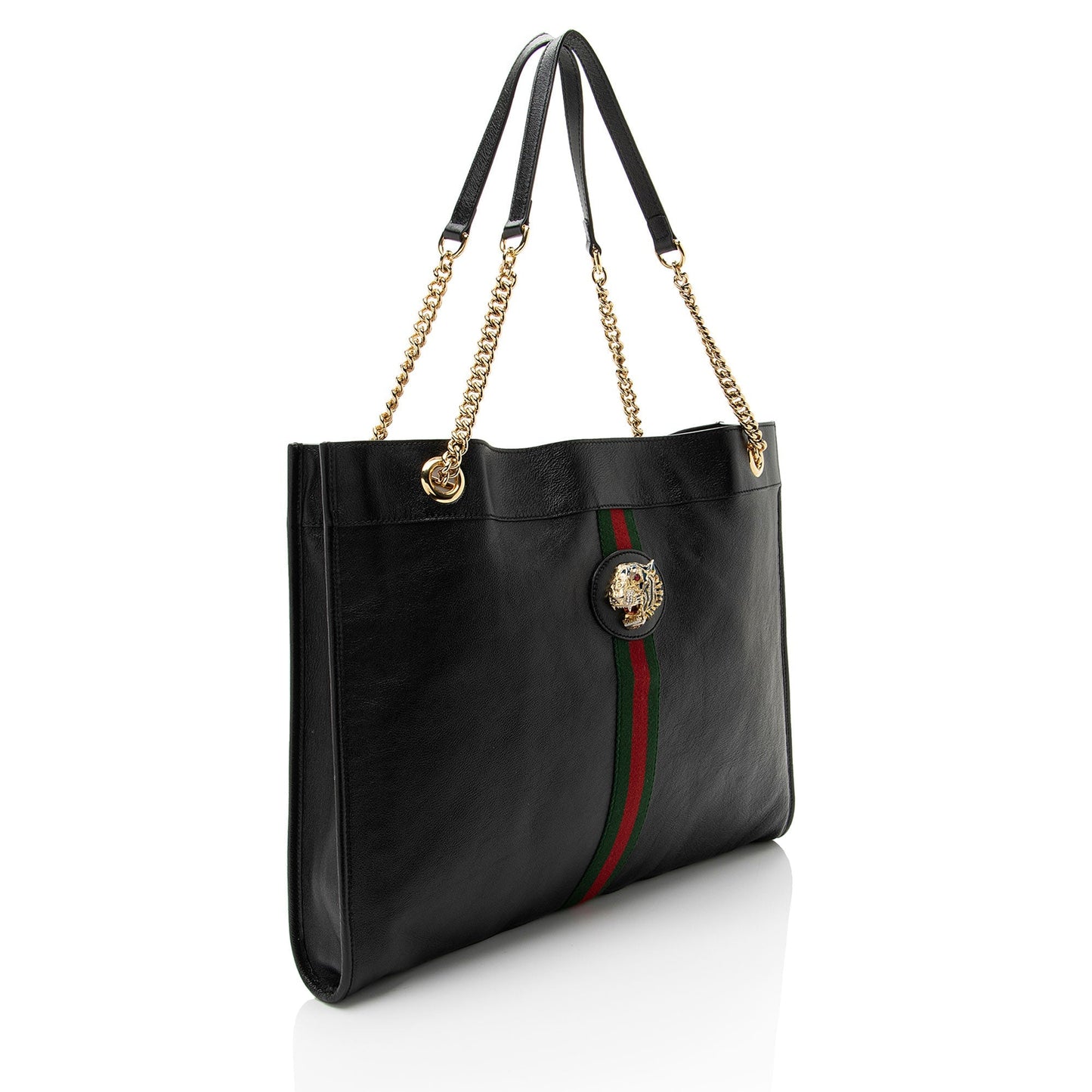 Gucci Rajah Leather Nylon Black Large Tote Bag Tote 1