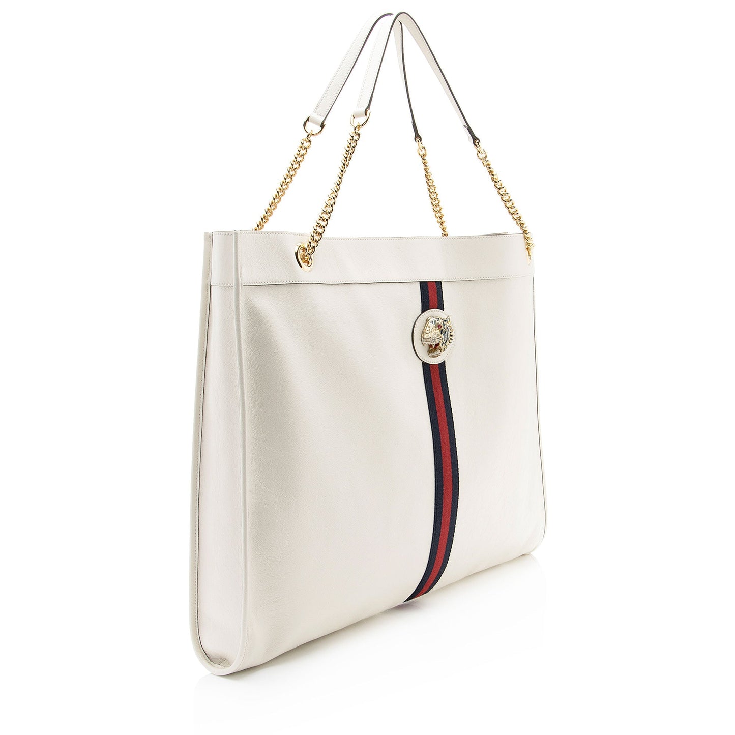 Gucci Rajah Maxi SHF-rKkXgP Leather Nylon White Tote Bag