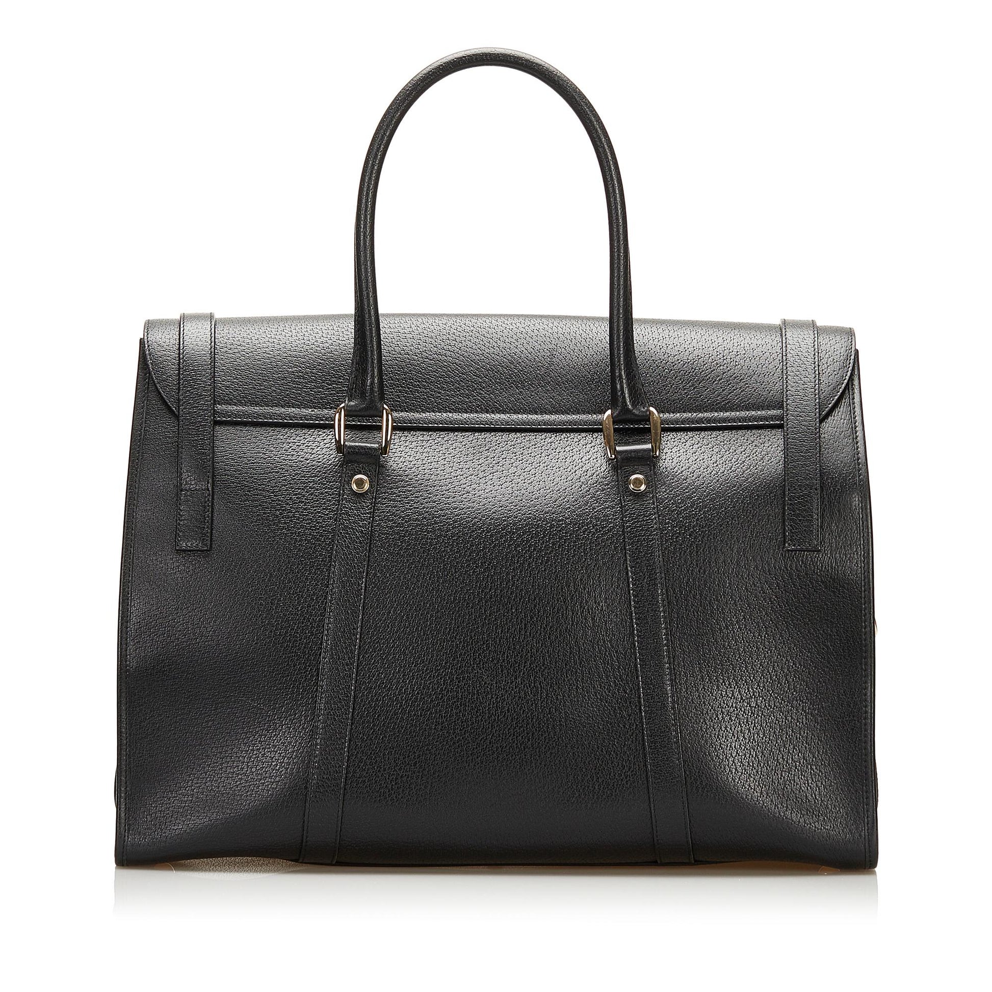 Gucci SHG Leather Calf Black Satchel Bag Satchel Shg