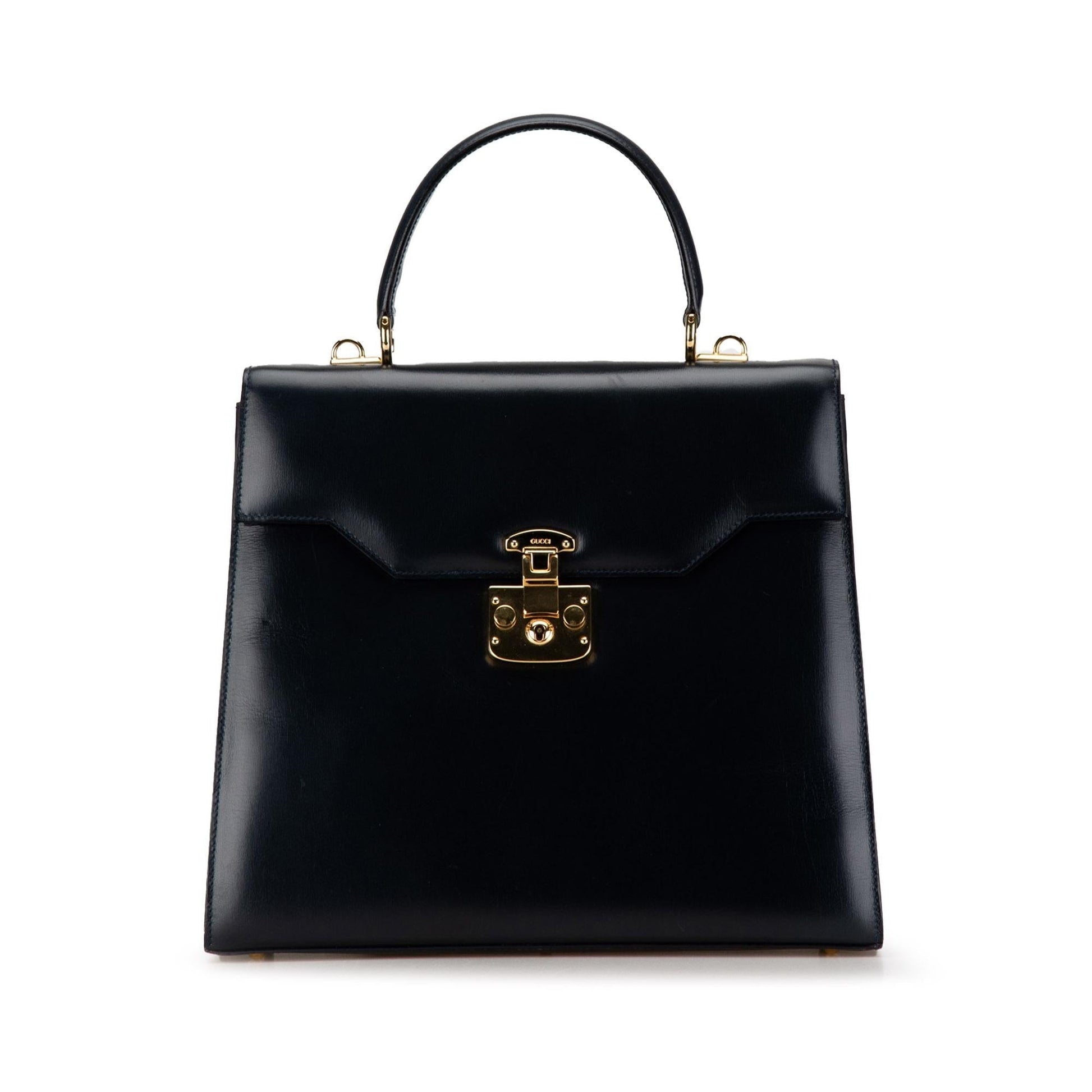 Gucci SHG-xiix9S Leather Calf Black Satchel Bag