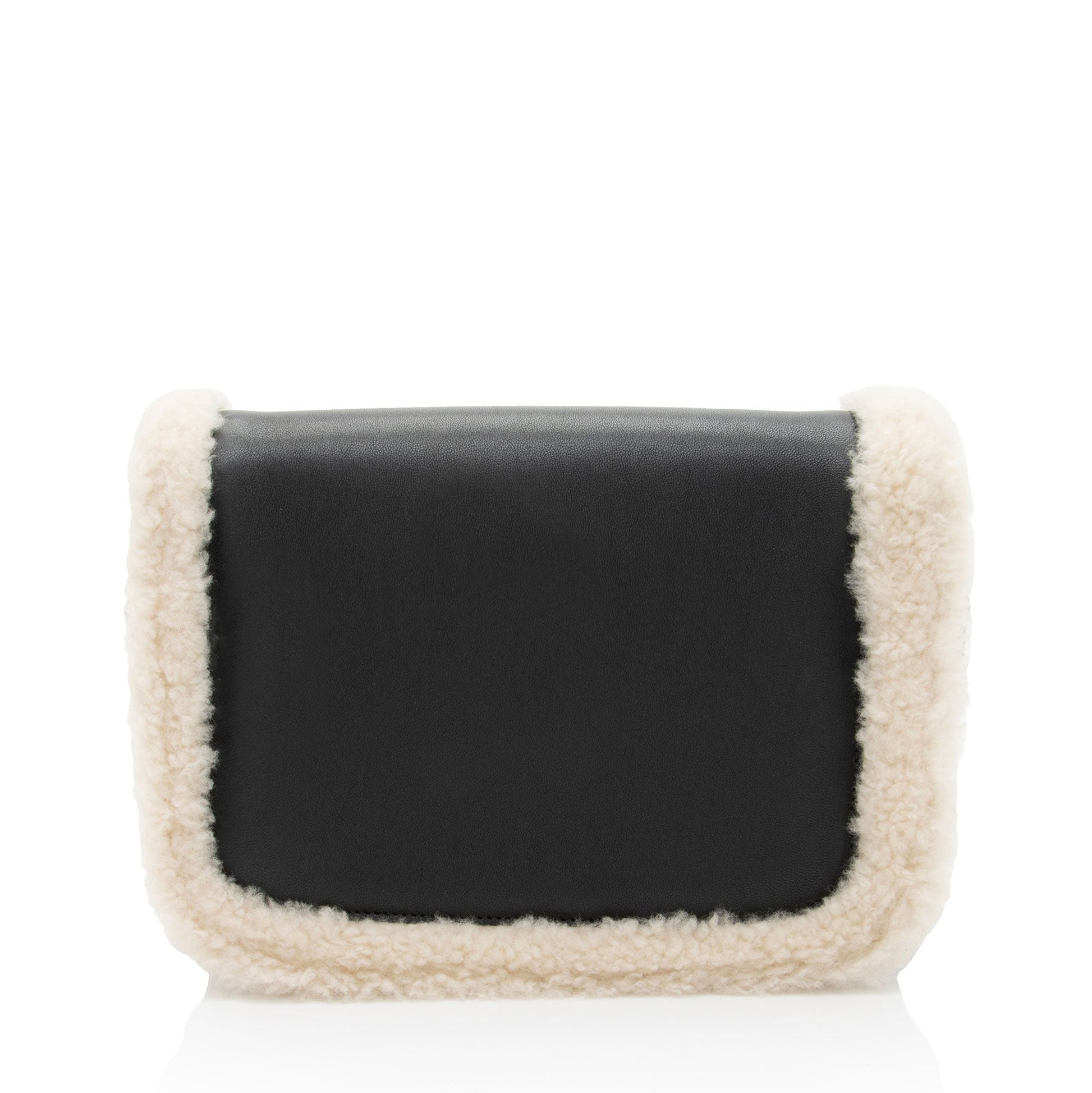 Gucci Shearling Horsebit Leather Small Crossbody Bag