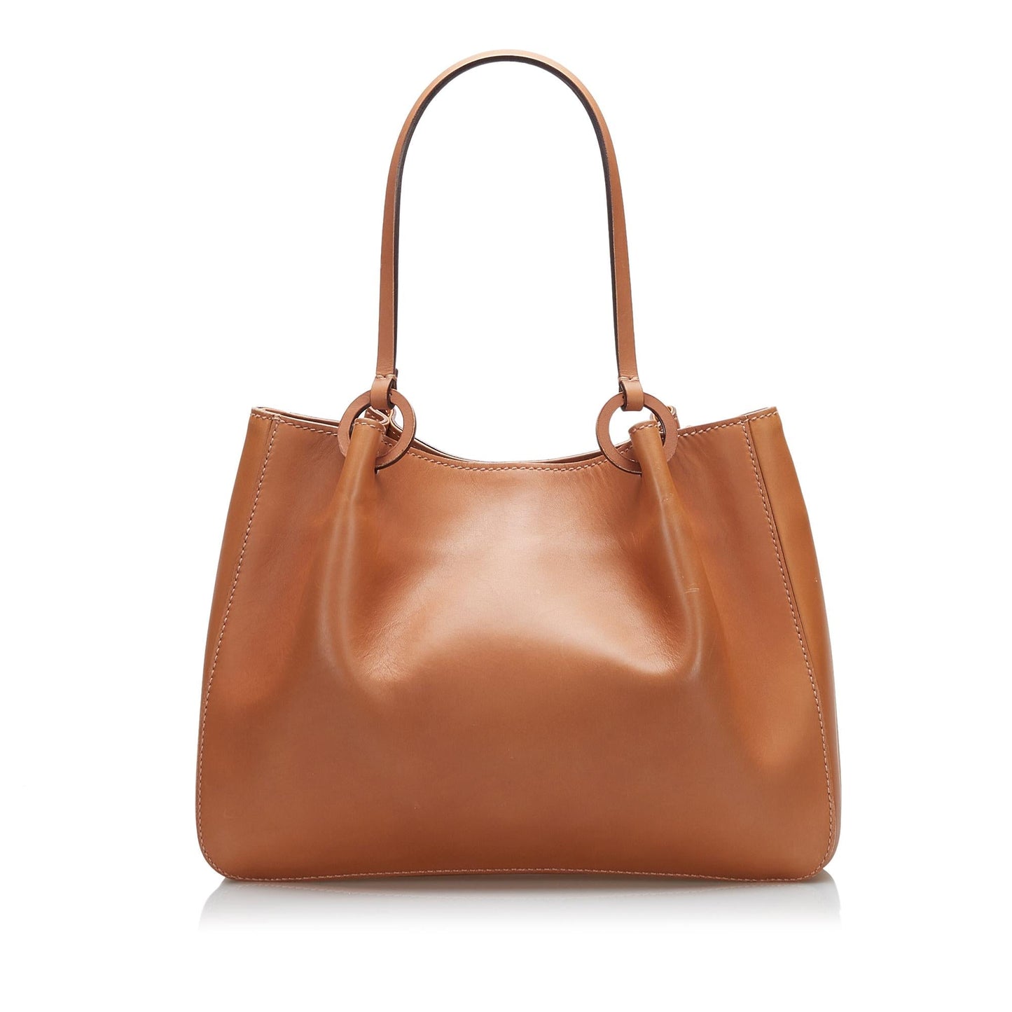Gucci Shopper SHG Leather Calf Brown Tote Bag