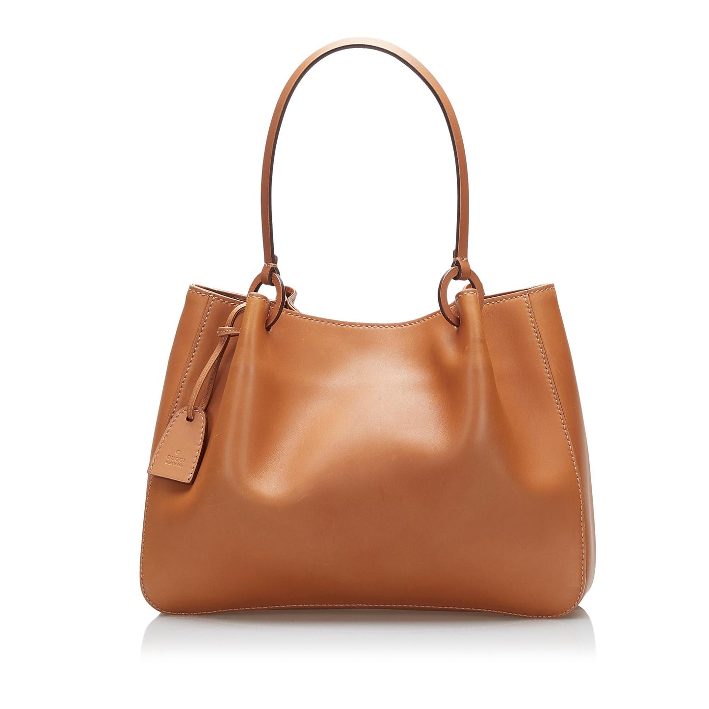 Gucci Shopper SHG Leather Calf Brown Tote Bag
