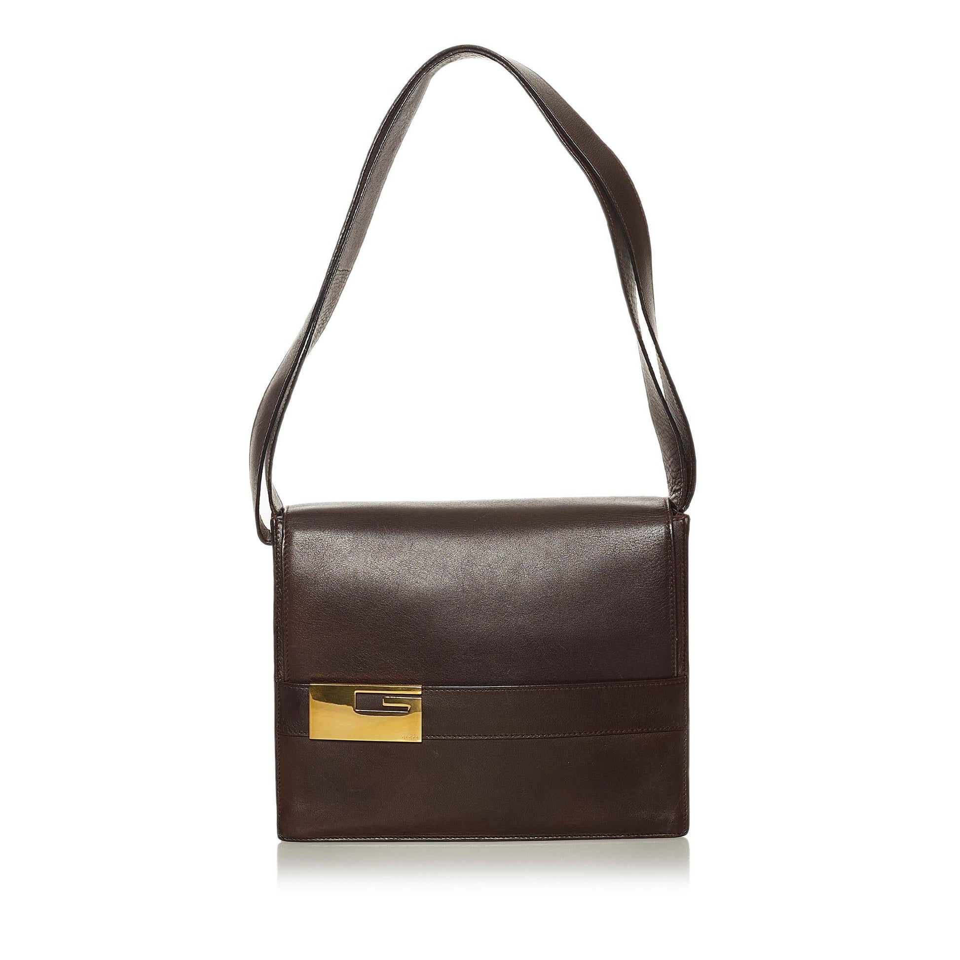 Gucci SHG Leather Calf Brown Shoulder Bag