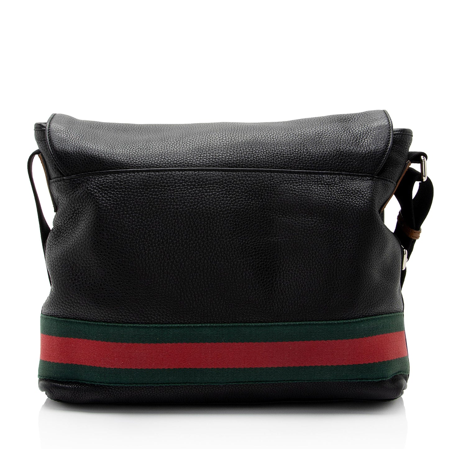 Gucci Signature Web Messenger SHF-6F03zC Leather Nylon Black Brown Shoulder Bag