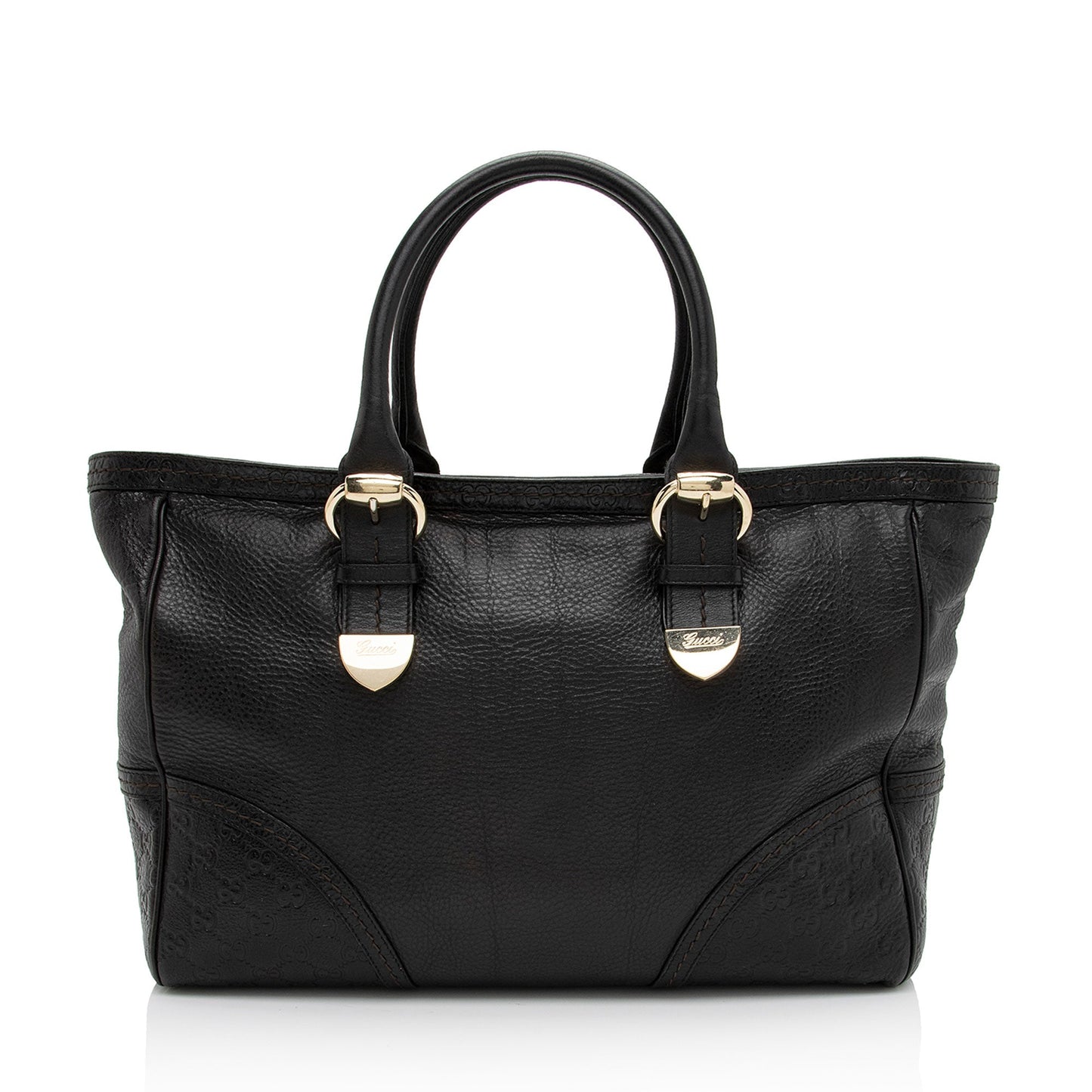 Gucci Signoria SHF-i1L2KK Leather Black Medium Tote Bag