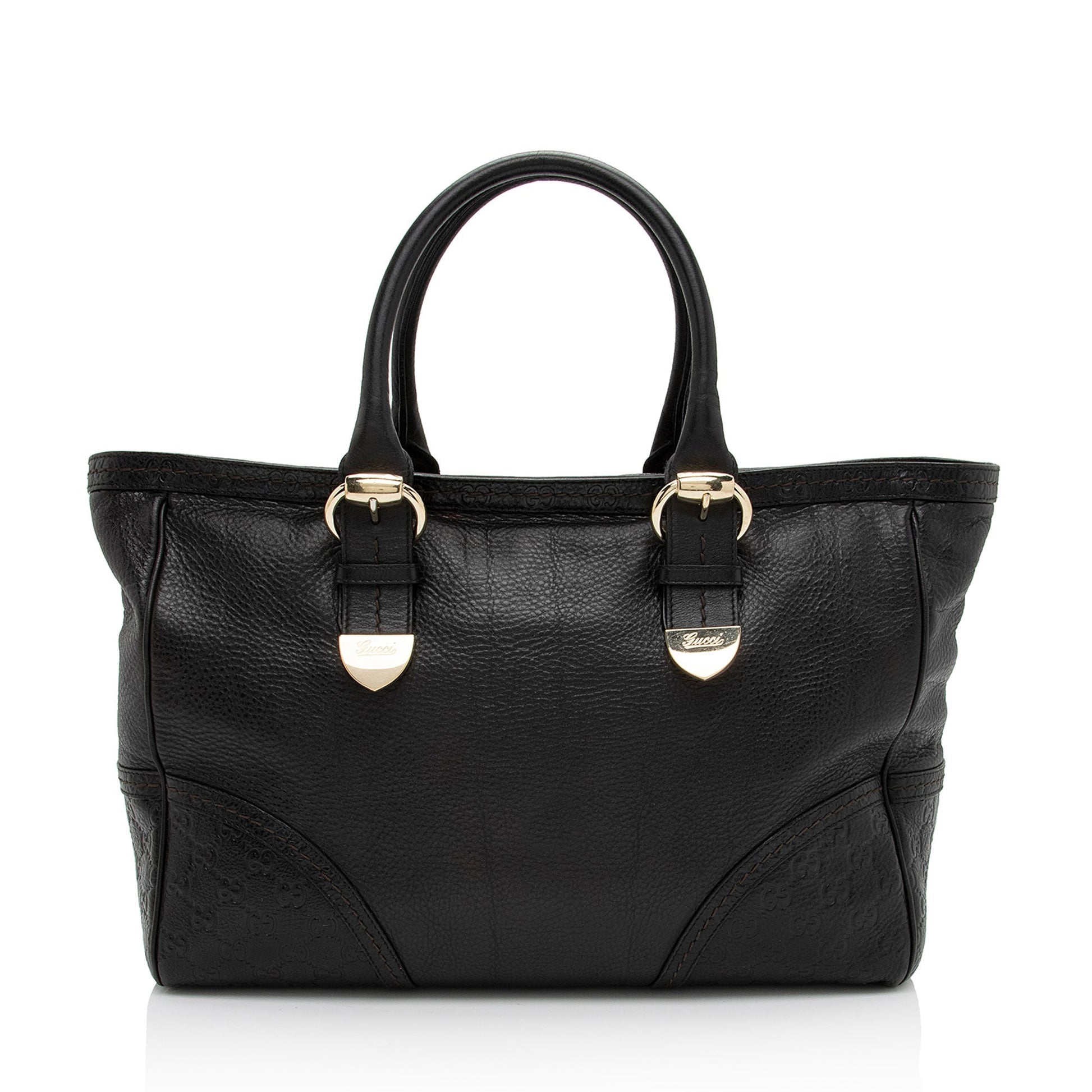 Gucci Signoria SHF-i1L2KK Leather Black Medium Tote Bag