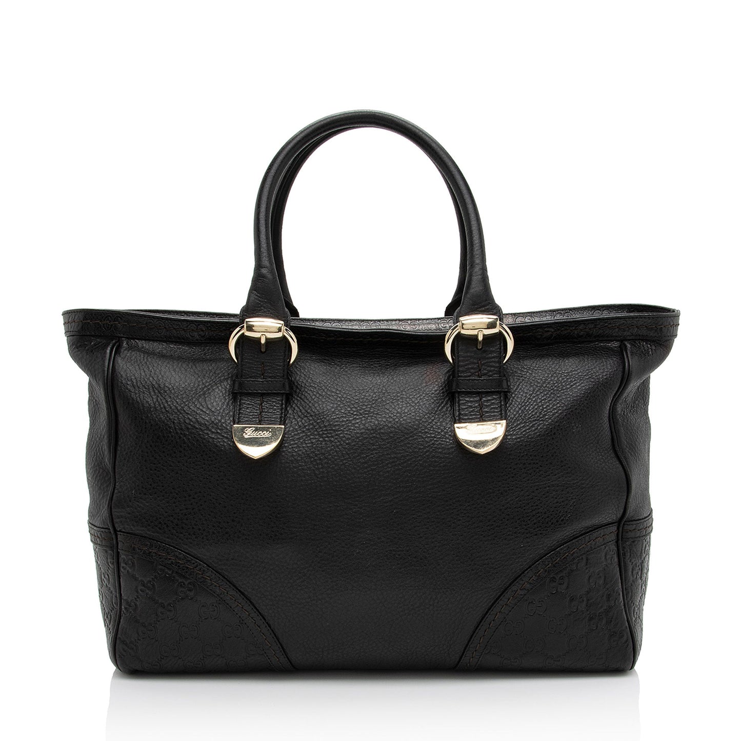 Gucci Signoria SHF-i1L2KK Leather Black Medium Tote Bag