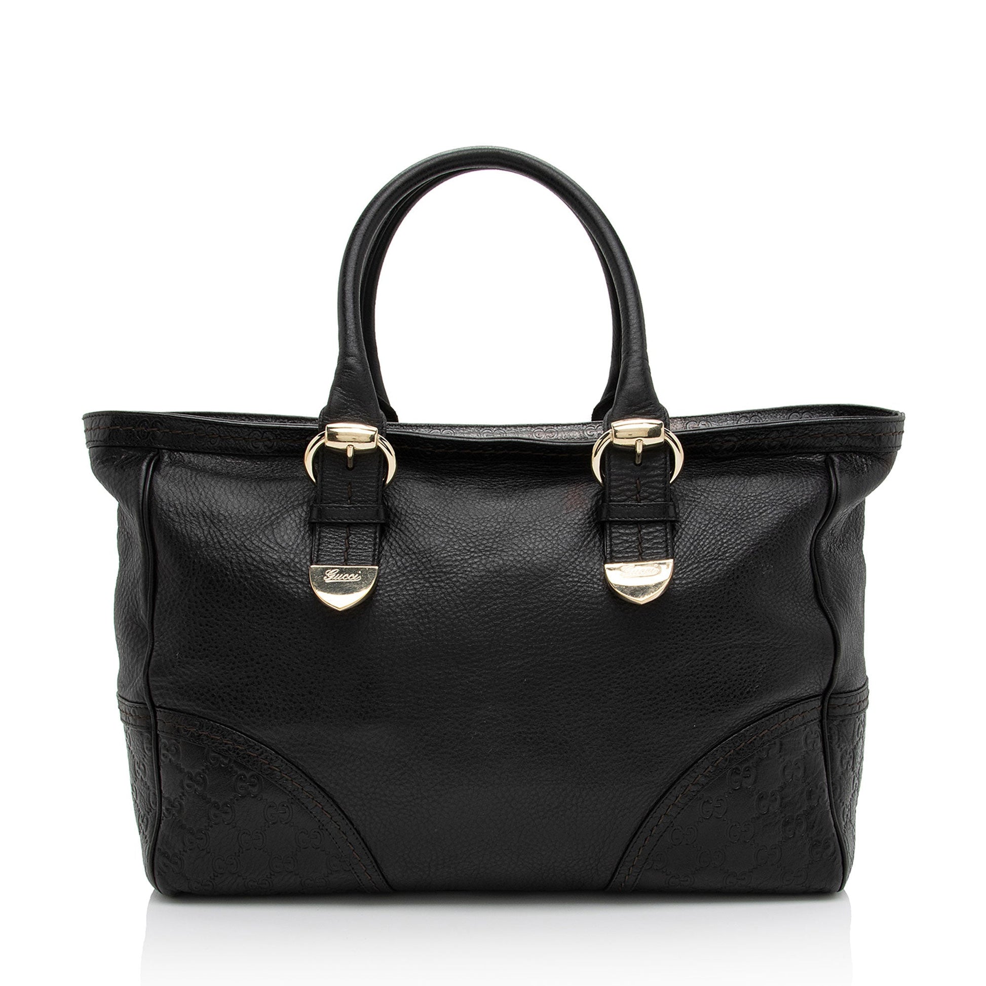 Gucci Signoria SHF-i1L2KK Leather Black Medium Tote Bag