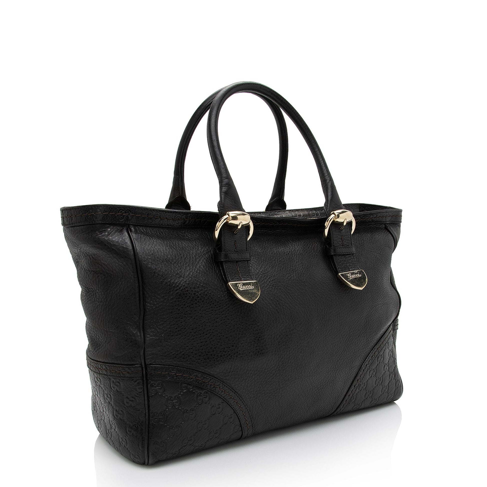 Gucci Signoria SHF-i1L2KK Leather Black Medium Tote Bag