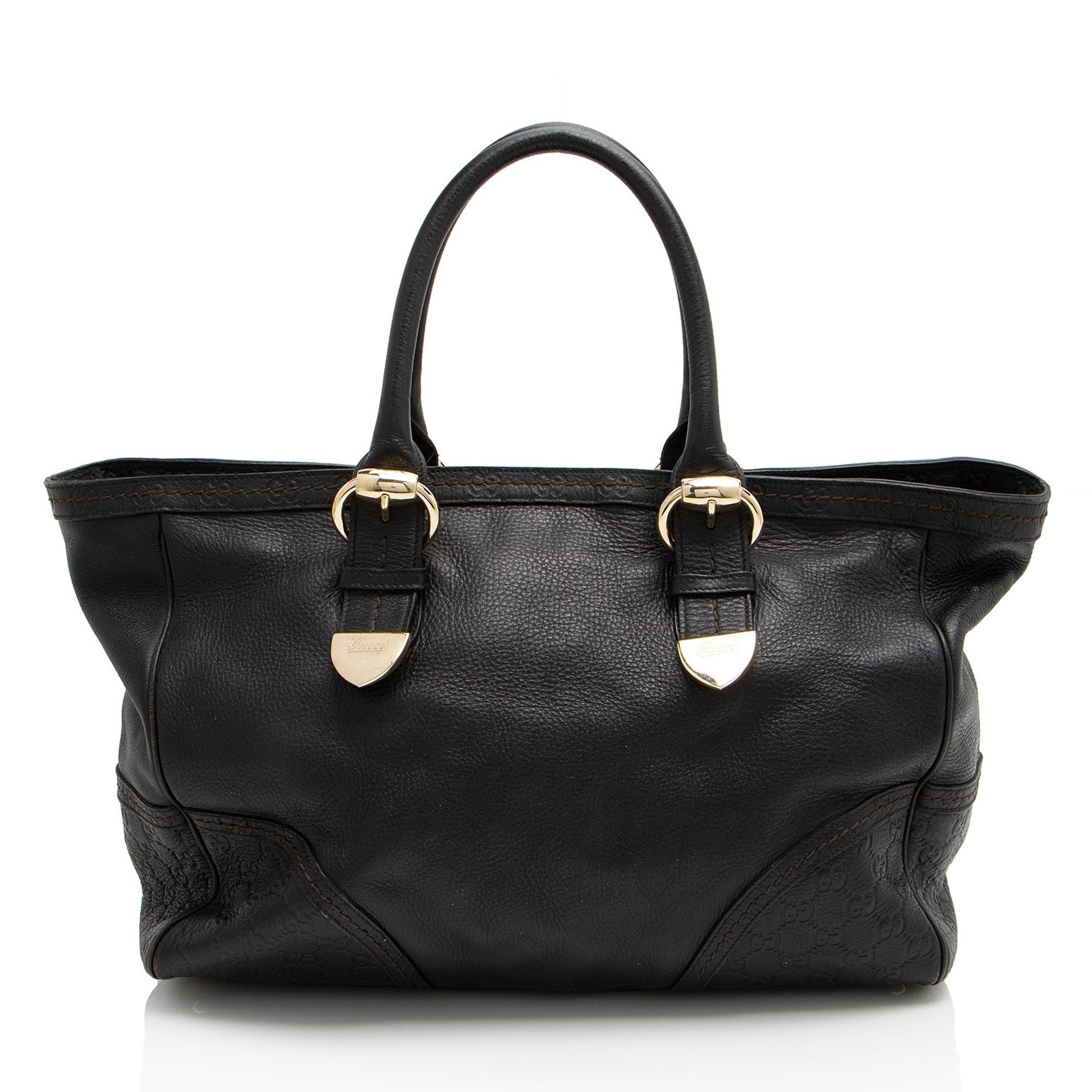 Gucci Signoria Leather Black Medium Tote Bag