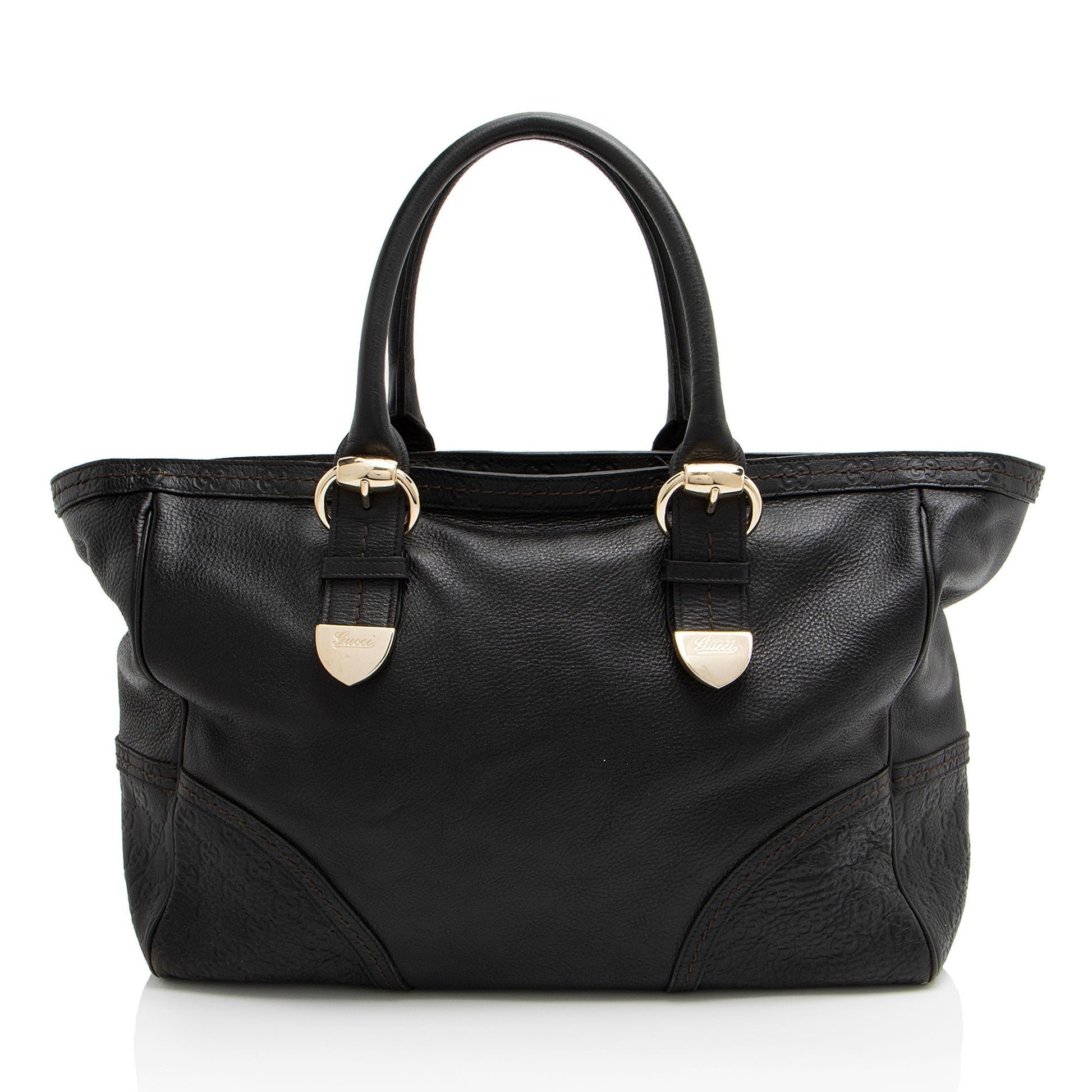 Gucci Signoria Leather Black Medium Tote Bag