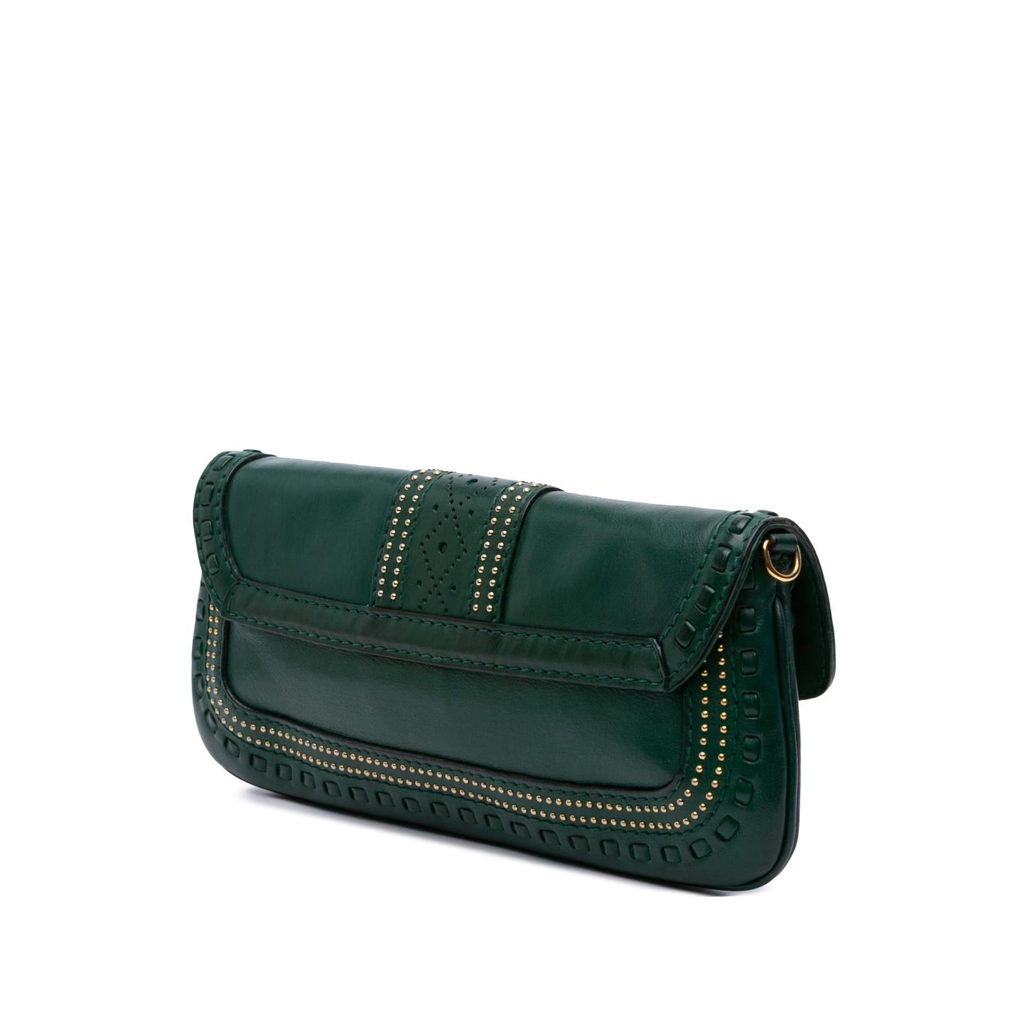 Gucci Snaffle Bit Leather Calf Green Chain Shoulder Bag