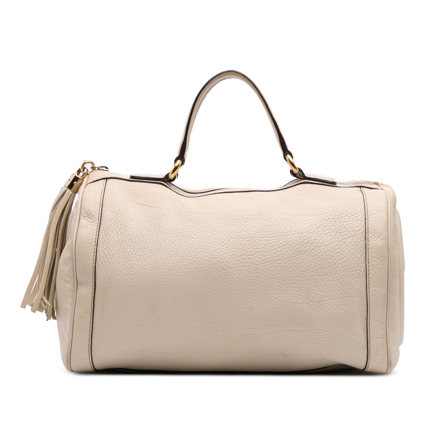 Gucci Soho Boston Leather Calf White Satchel Bag