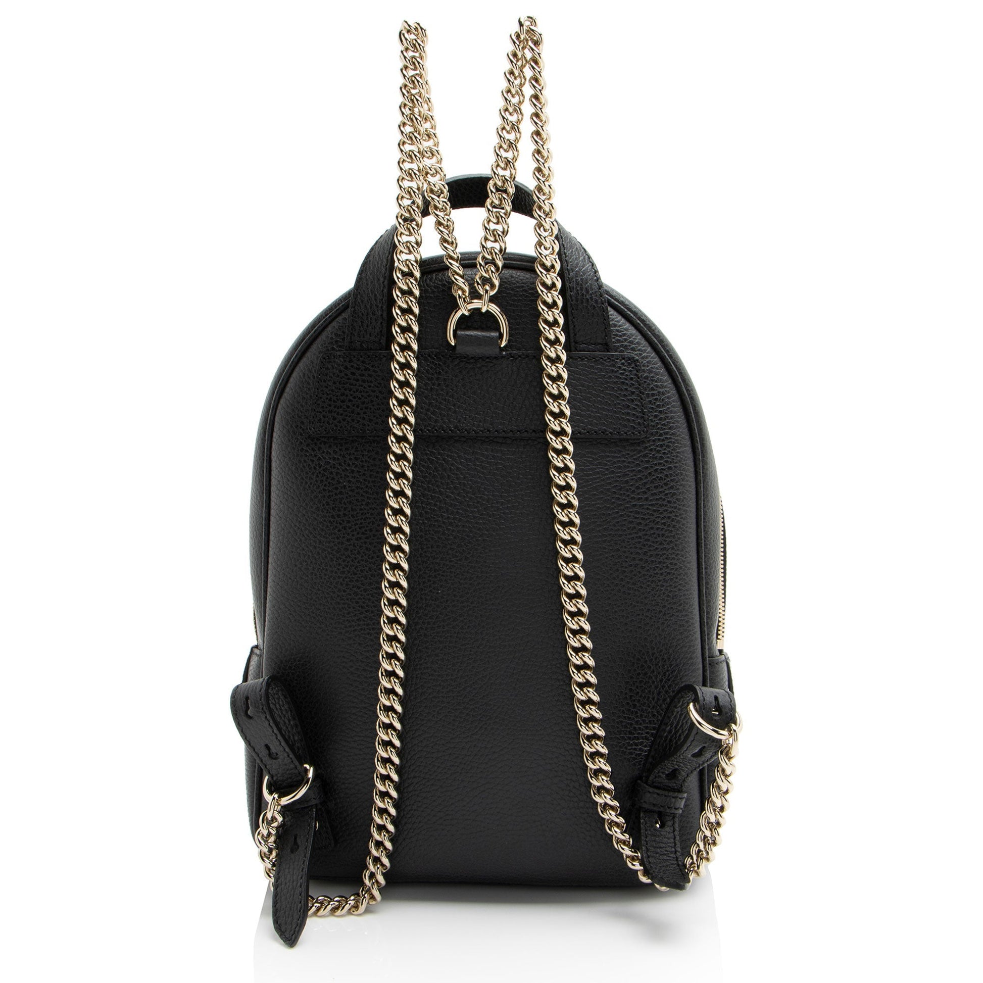 Gucci Soho Backpack SHF-ImbRbN Leather Black Chain Shoulder Bag