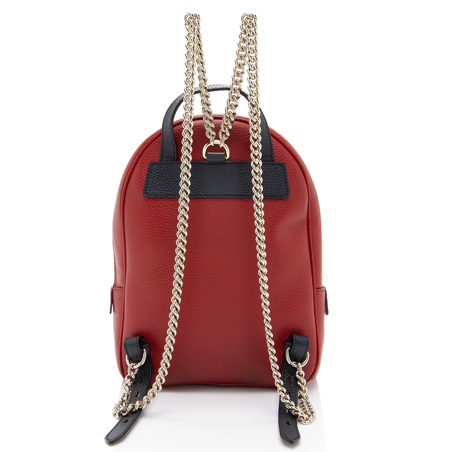 Gucci Soho Backpack Leather Blue Red Chain Shoulder Bag