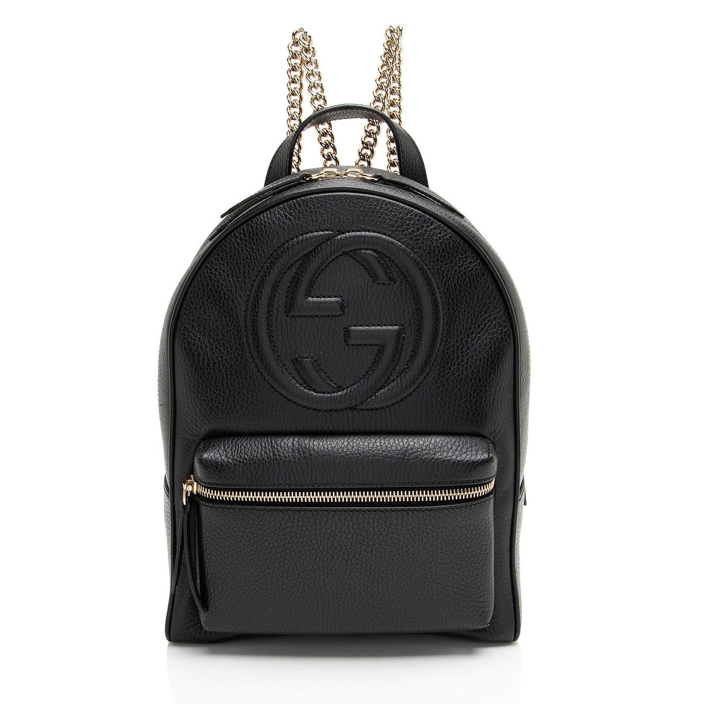 Gucci Soho Backpack Leather Black Chain Shoulder Bag