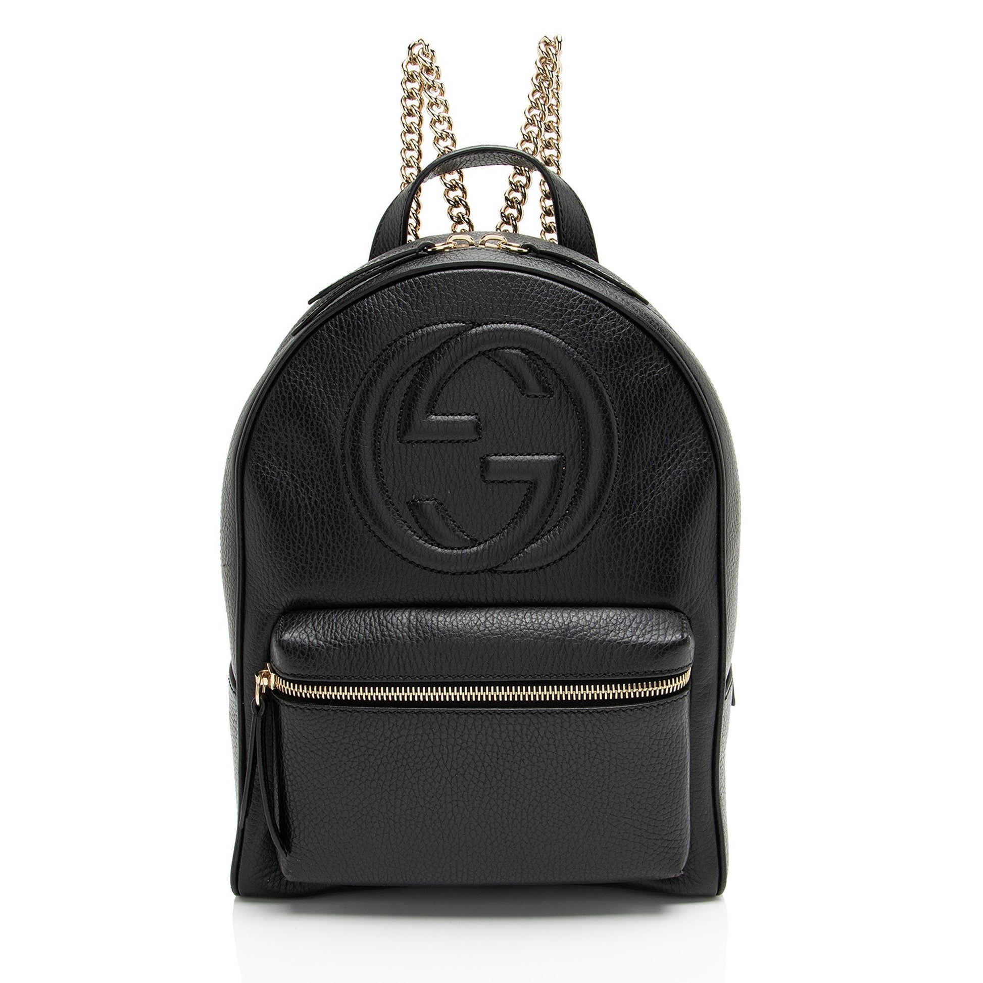 Gucci Soho Backpack Leather Black Chain Shoulder Bag