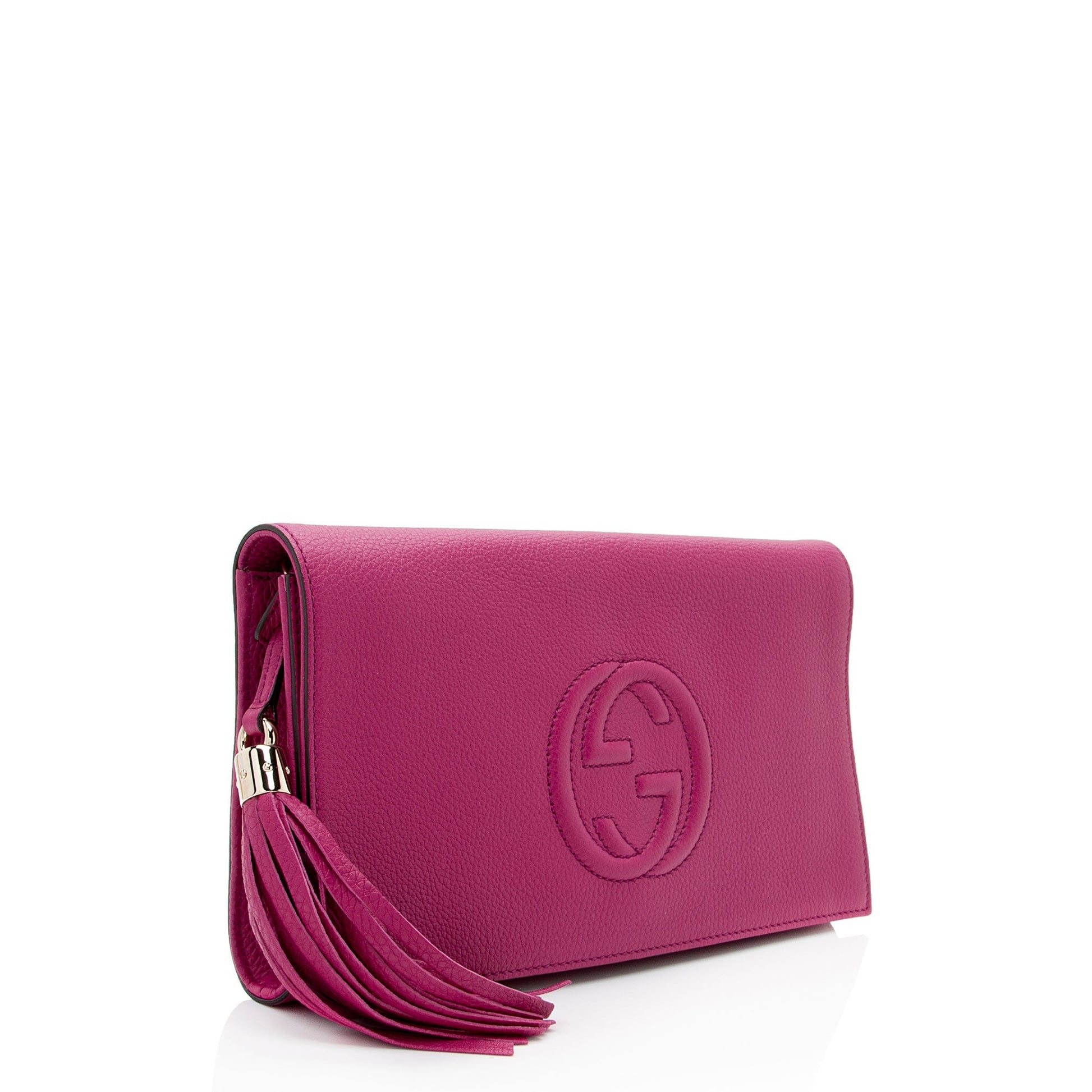 Gucci Soho SHF-WphwoI Leather Pink Clutch Bag