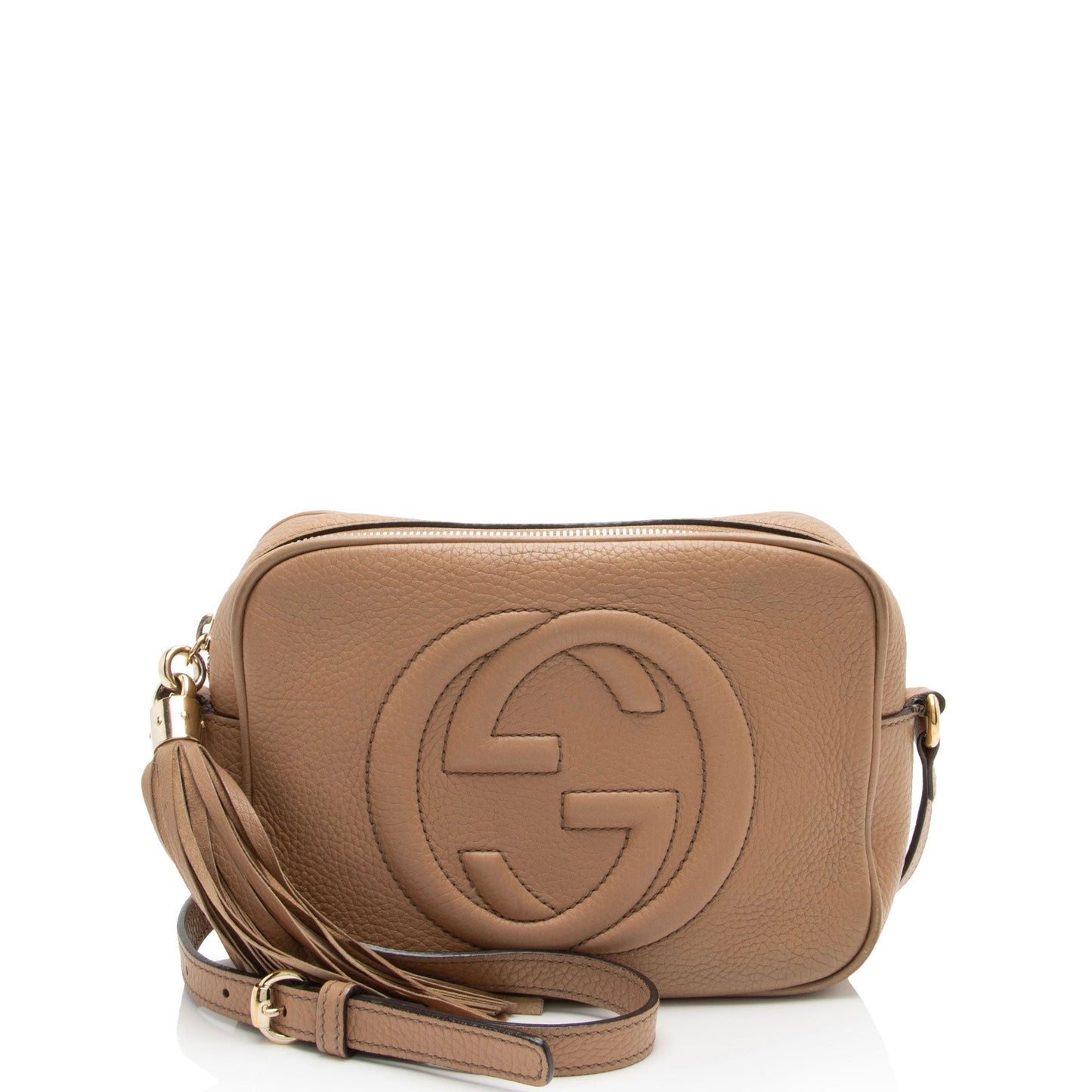 Gucci Soho Disco SHF-ccMpml Leather Beige Crossbody Bag