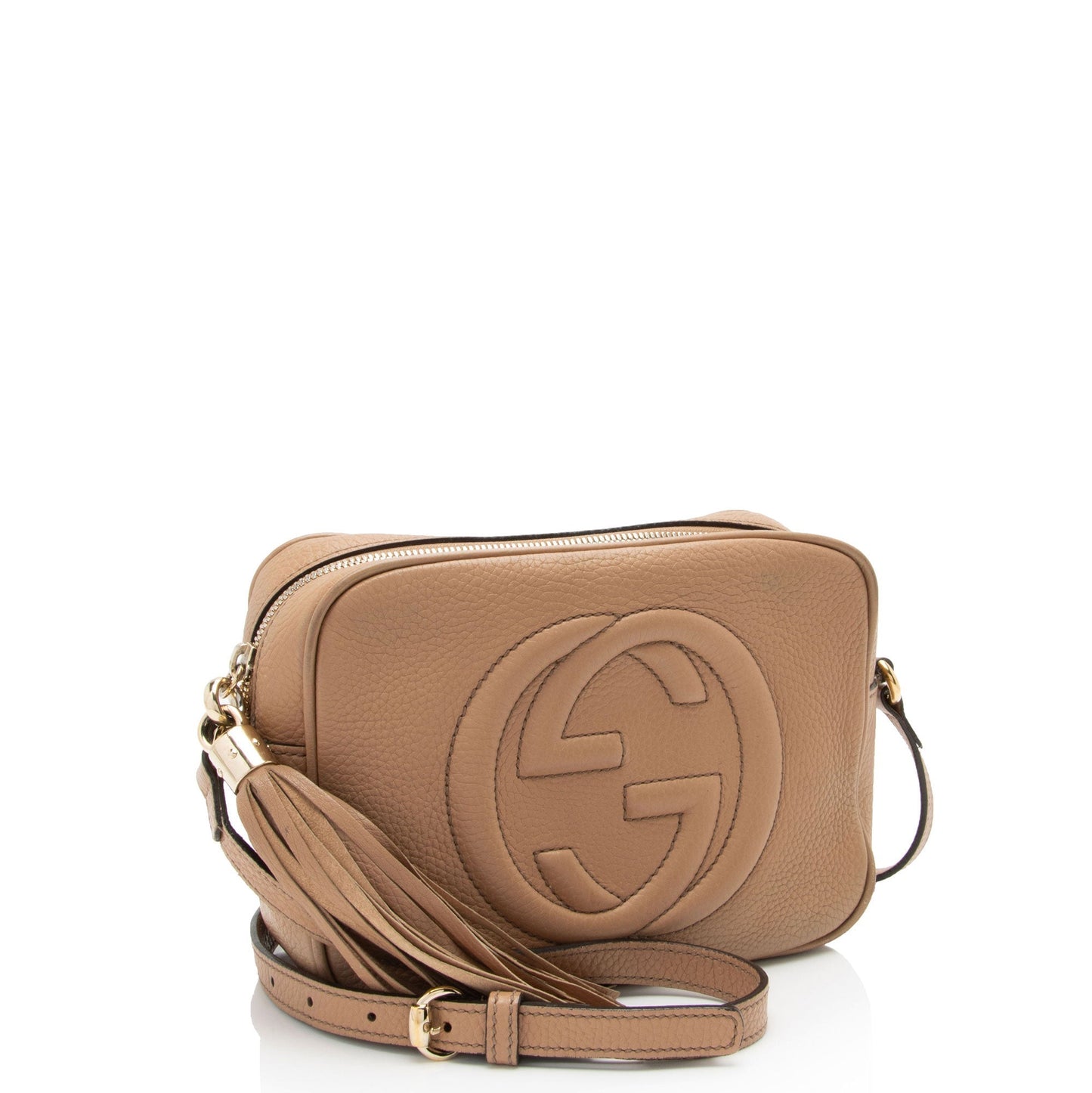 Gucci Soho Disco SHF-ccMpml Leather Beige Crossbody Bag