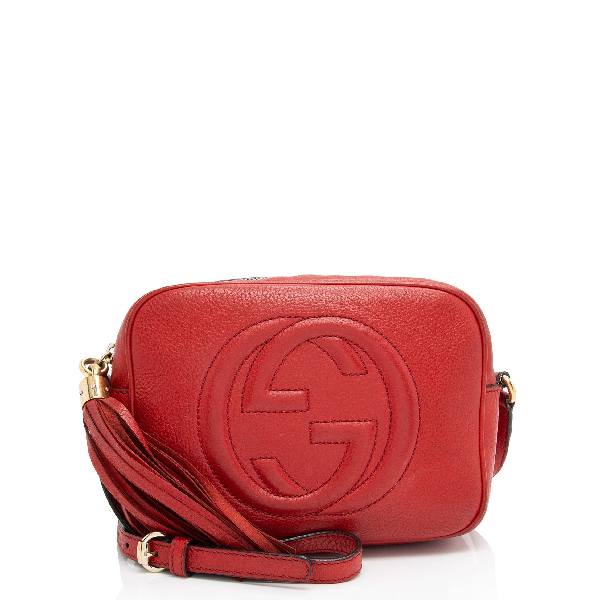 Gucci Soho Disco SHF-RmFqvD Leather Red Crossbody Bag
