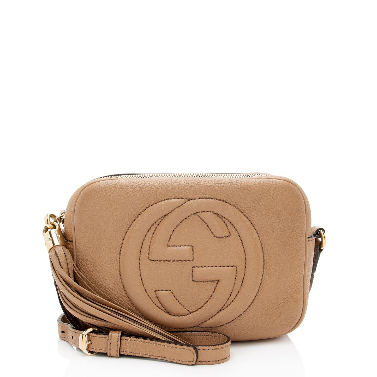 Gucci Soho Disco Leather Beige Crossbody Bag Bag 11